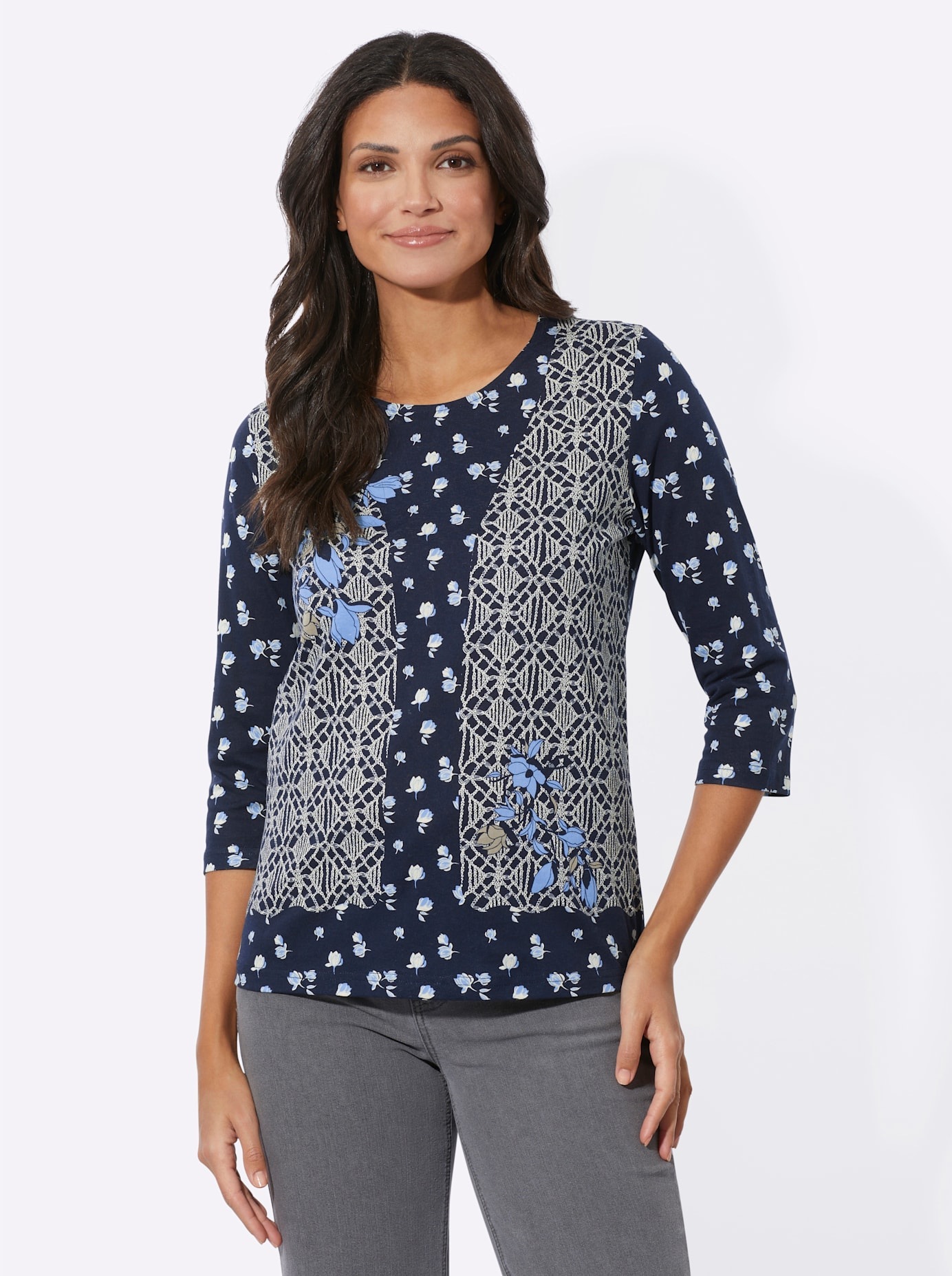 Classic Basics Rundhalsshirt "3/4-Arm-Shirt" 1 Stk. tlg. günstig online kaufen
