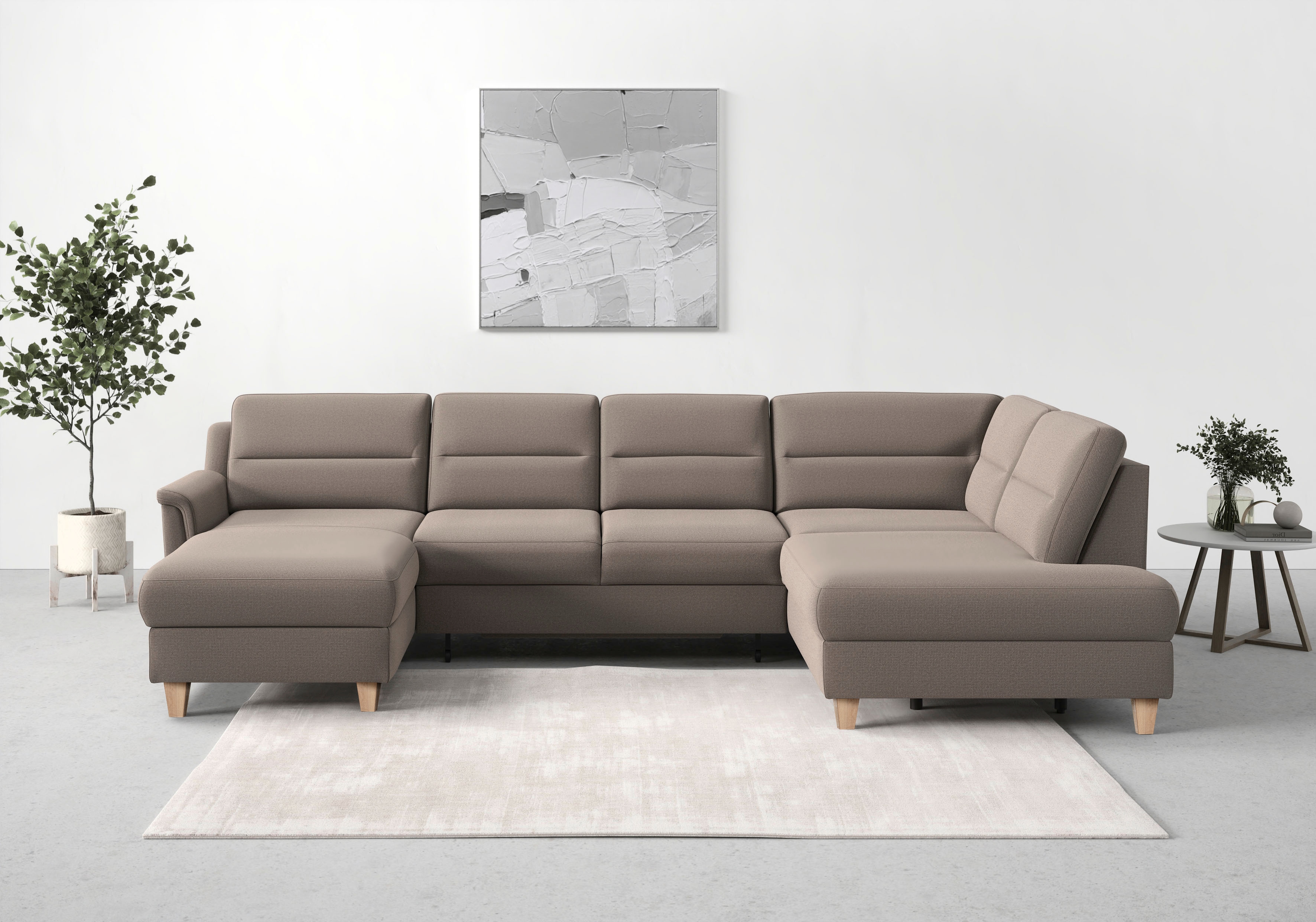 sit&more Wohnlandschaft "Farö U-Form" inklusive Federkern, wahlweise mit Schlaffunktion und Bettkasten