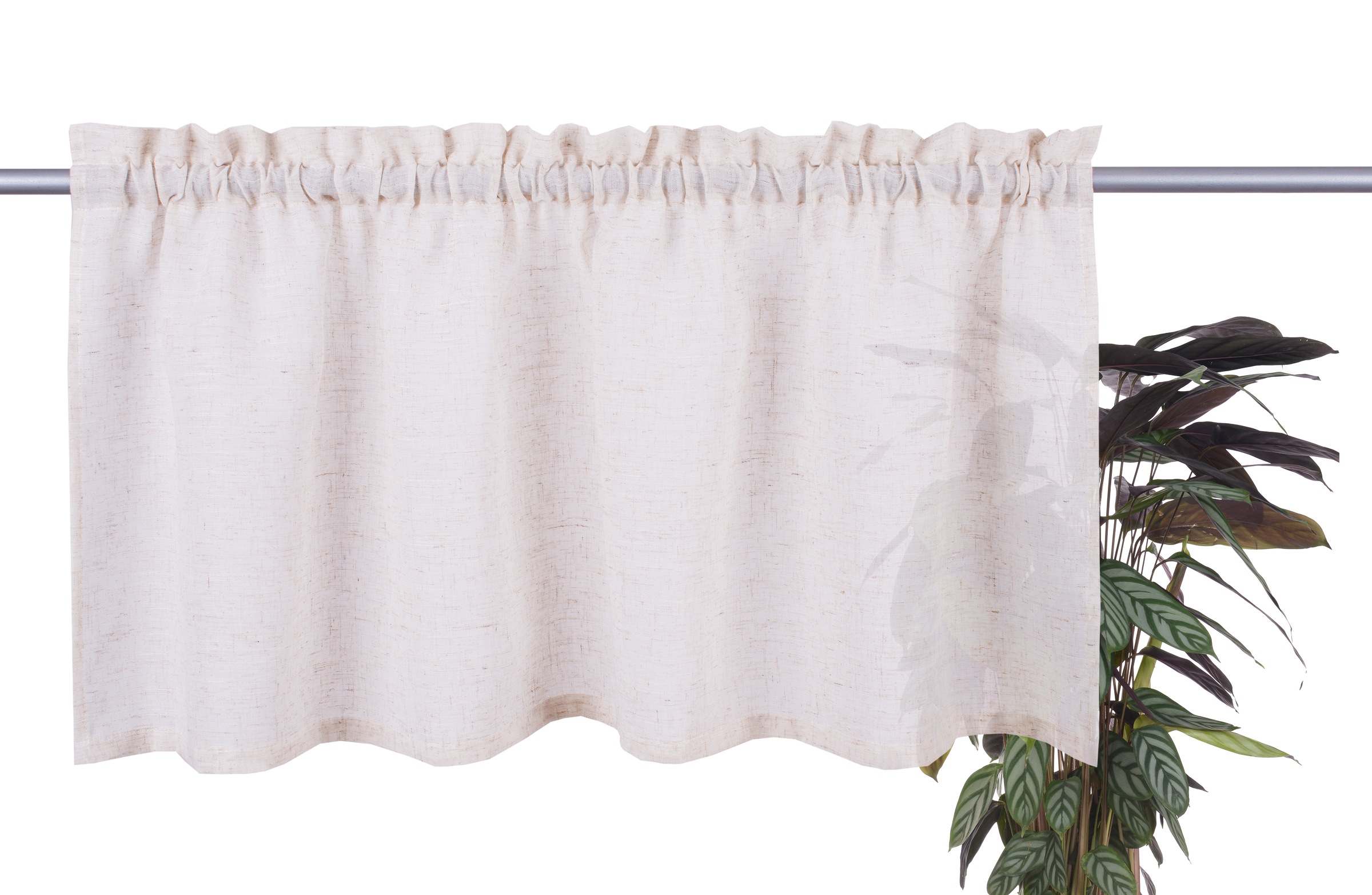 Thumbnail - my home Scheibengardine "Louvelle" Stangendurchzug 1 Stk. tlg. Leinenoptik, Scheibengardine, modern, basic