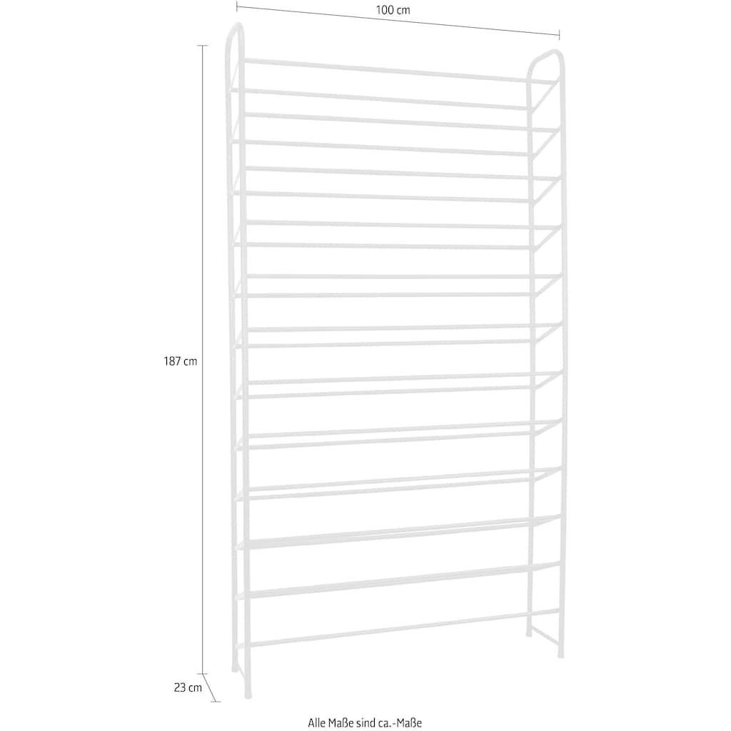 INOSIGN Schuhregal, aus Metall, Breite 100 cm, Höhe 187 cm, Platz für ca. 60 Paar Schuhe