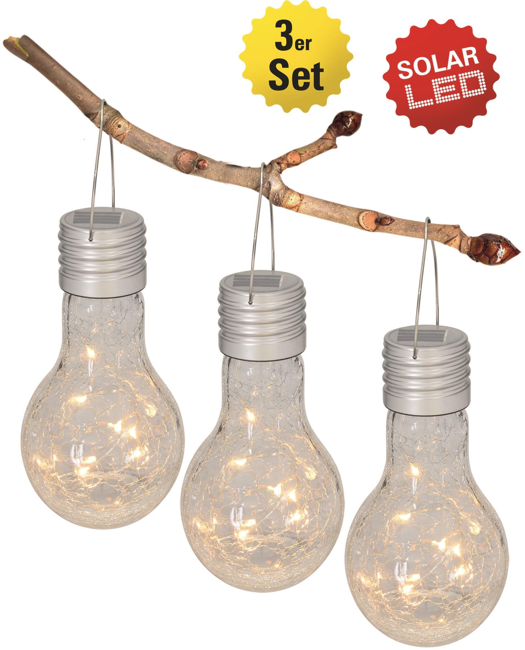 LED Gartenleuchte »Crackle Bulb«, 1 flammig-flammig, Material: Glas, Farbe: klar,...