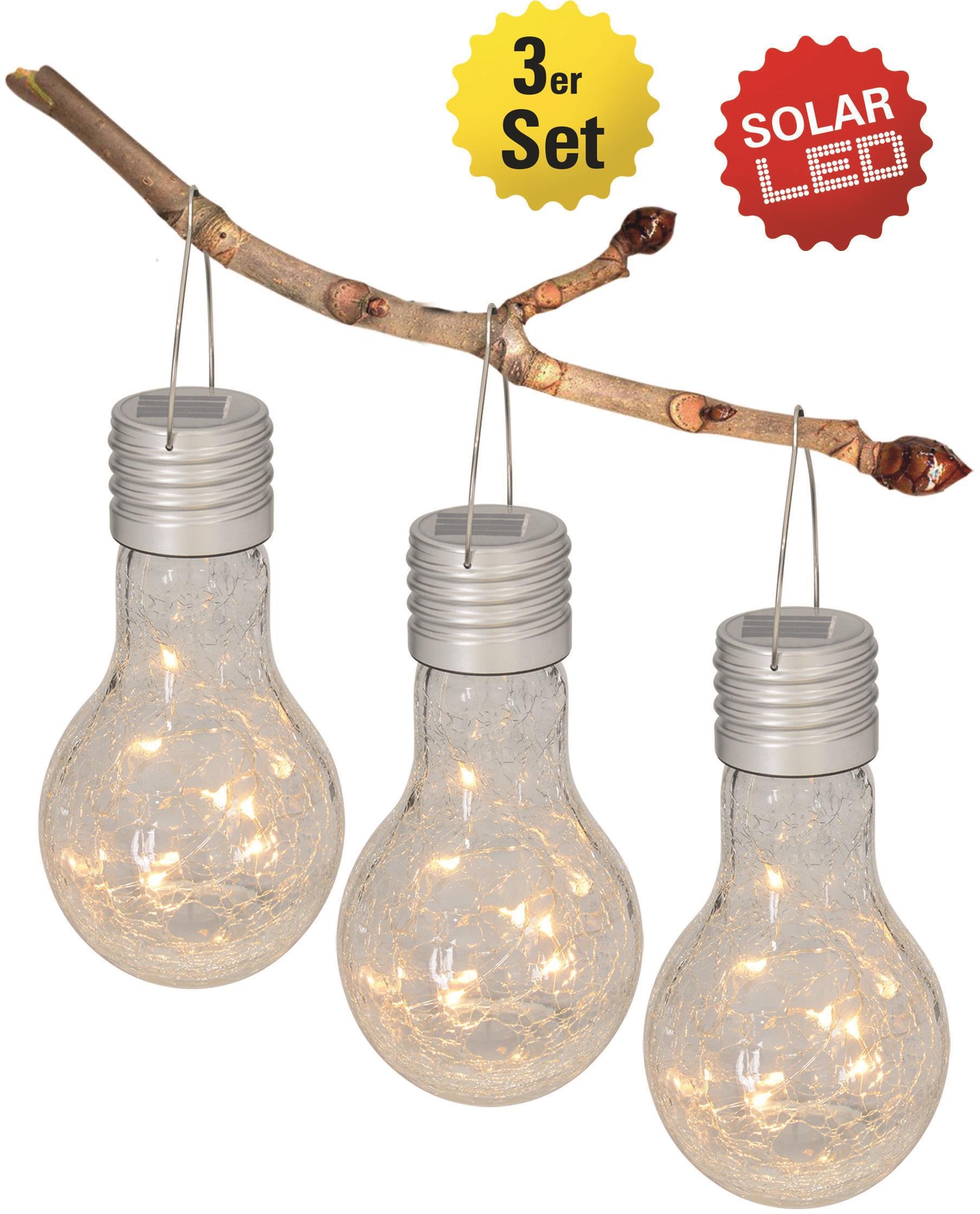 näve LED Gartenleuchte "Crackle Bulb", 1 flammig, Leuchtmittel LED-Board  LED fest integriert, Material: Glas, Farbe: kl