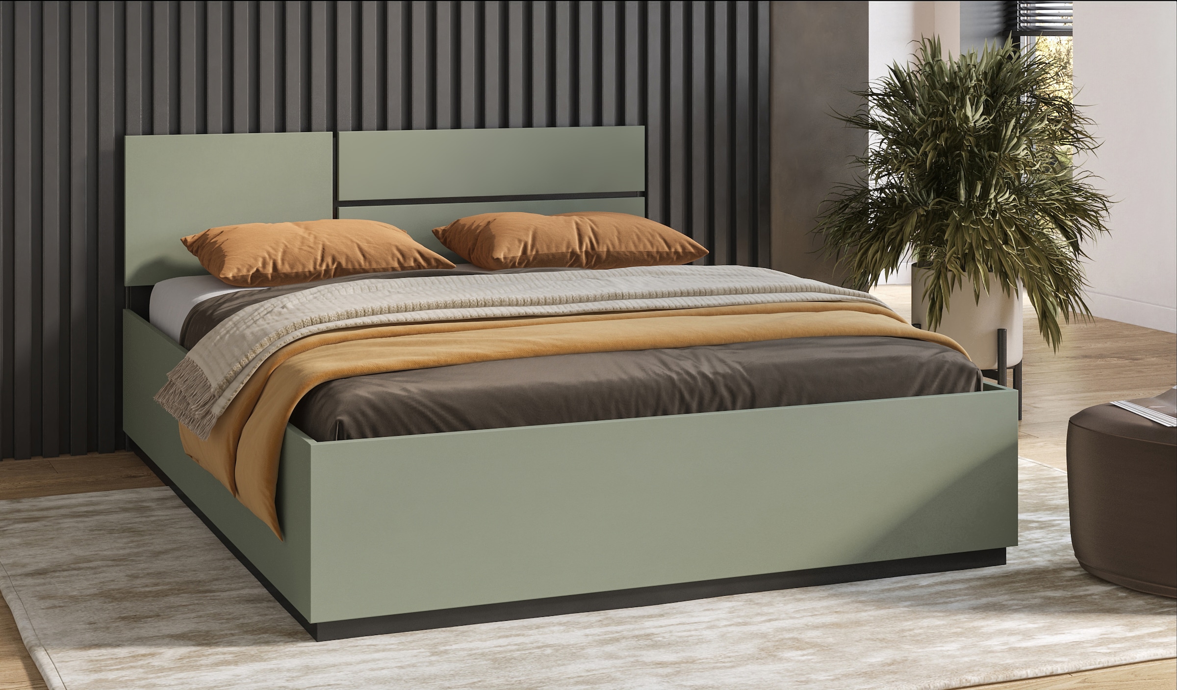 OTTO home Bett "Cross, moderner Bettrahmen" Doppelbett in zwei Grössen, sta günstig online kaufen