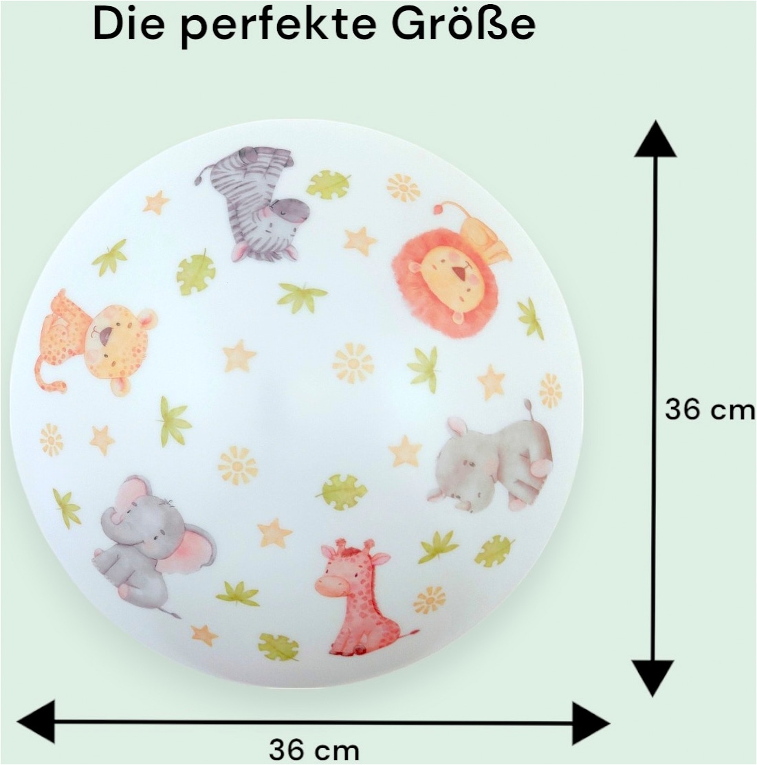 niermann Deckenleuchte »Kinderlampe mit Motiv "Little Safari", Kinderzimmer« E27 1 Stk. bruchsichere Deckenschale