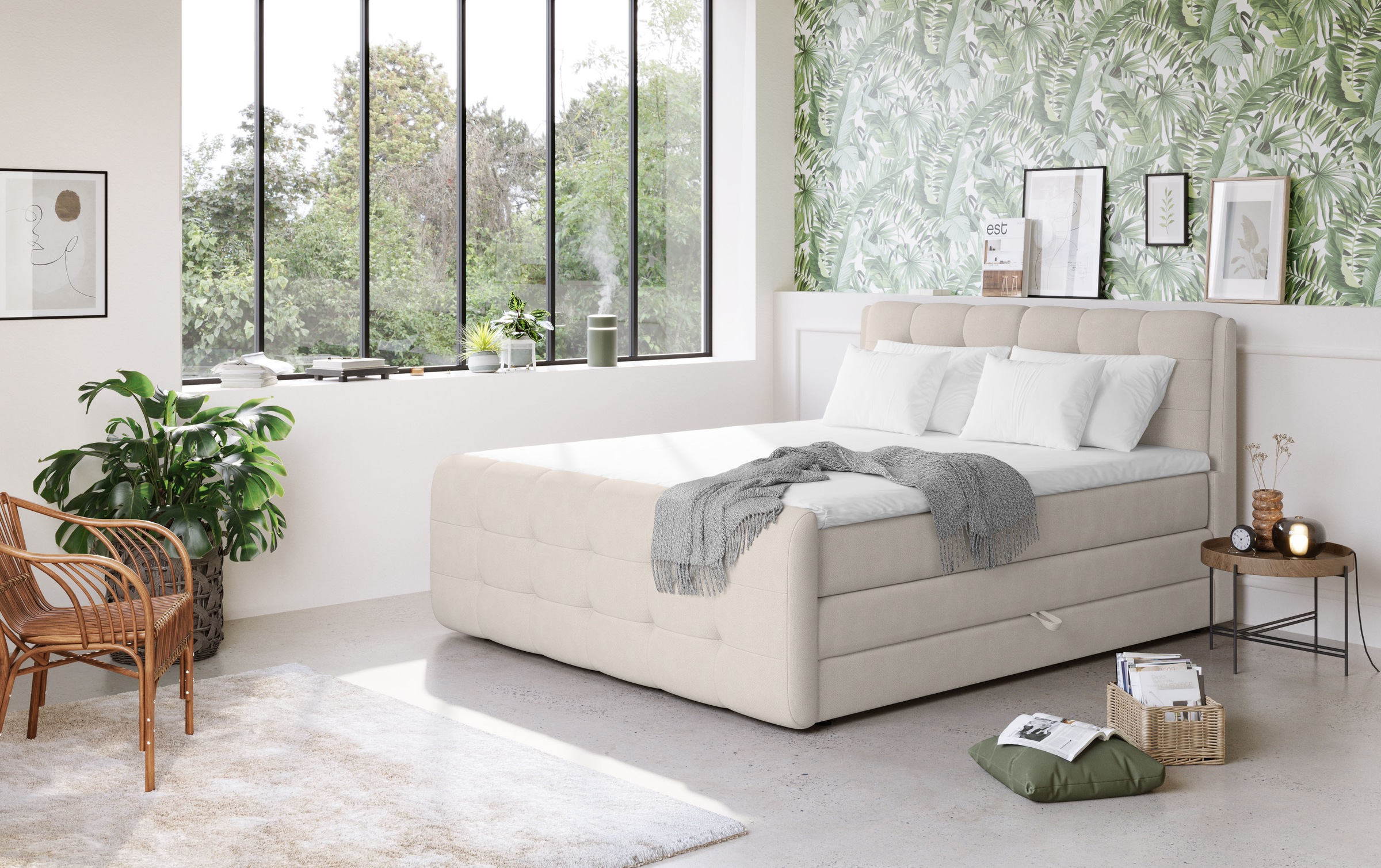 COTTA Boxspringbett »Fort mit Bettkasten, inkl. Topper«, erhältlich in verschiedenen Breiten (160cm, 180cm & 200cm)