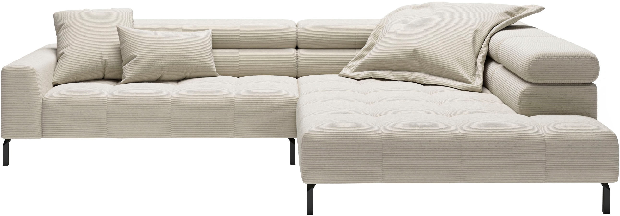 Home affaire Ecksofa "Claya, 311 cm breit, L-Form, inkl. Kopfteilverstellung" ohne elektrischen Sitzvorzug