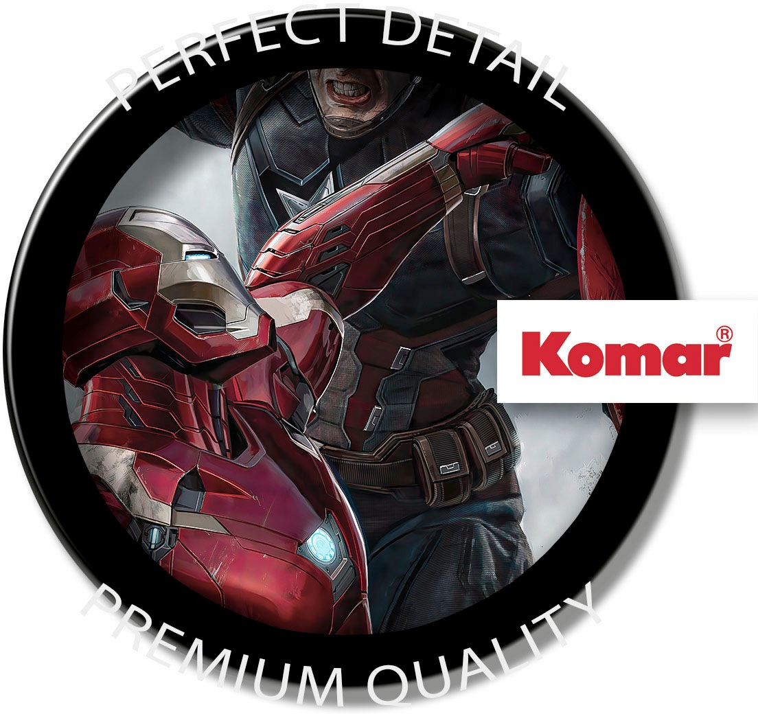 Komar Leinwandbild »Captain America vs. Iron Man - Größe 30 x 30 cm«, Disney, (1 St., 30 x 30 cm (Breite x Höhe), Keilrahmenbild mit Echtholzrahmen, Kinderzimmer