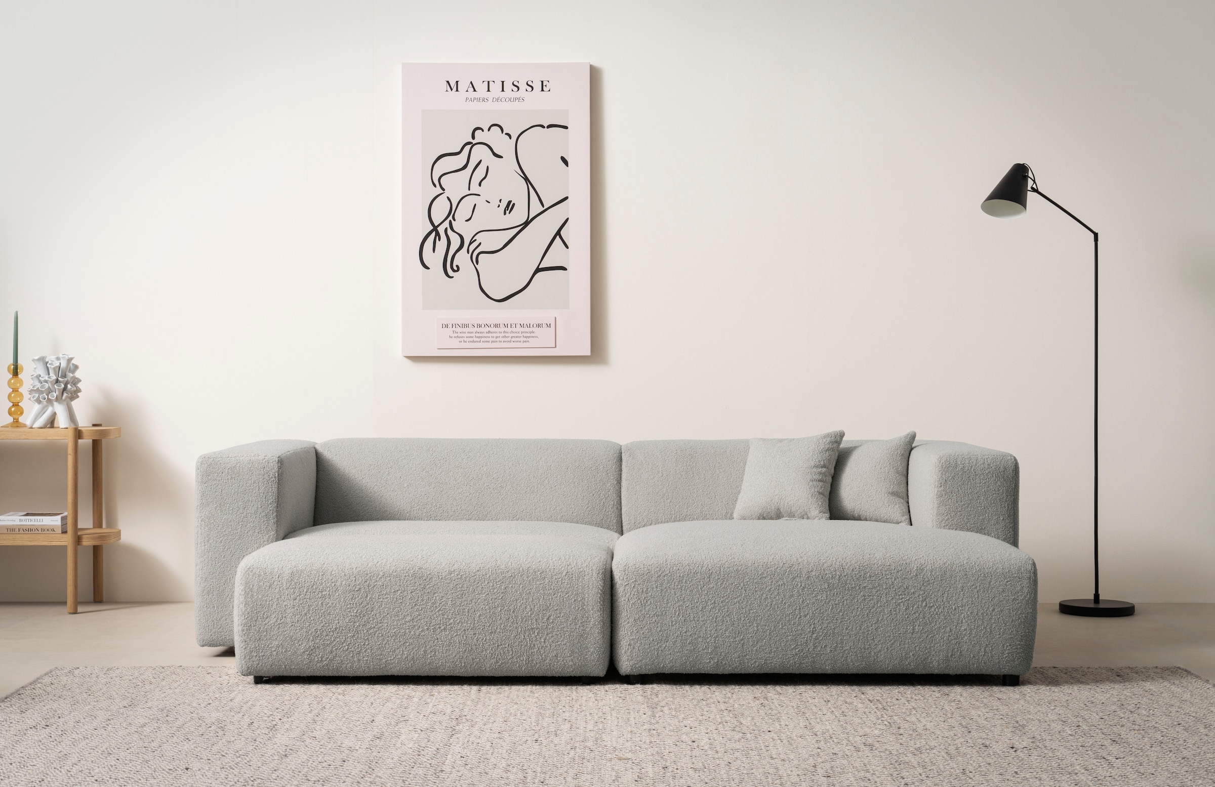 andas Polsterecke »BAKELS, Ecksofa-Set mit Hocker, L-Form mit Schlaffunktion«, Ecksofa-Set (incl. Hocker) im trendigen Megacord