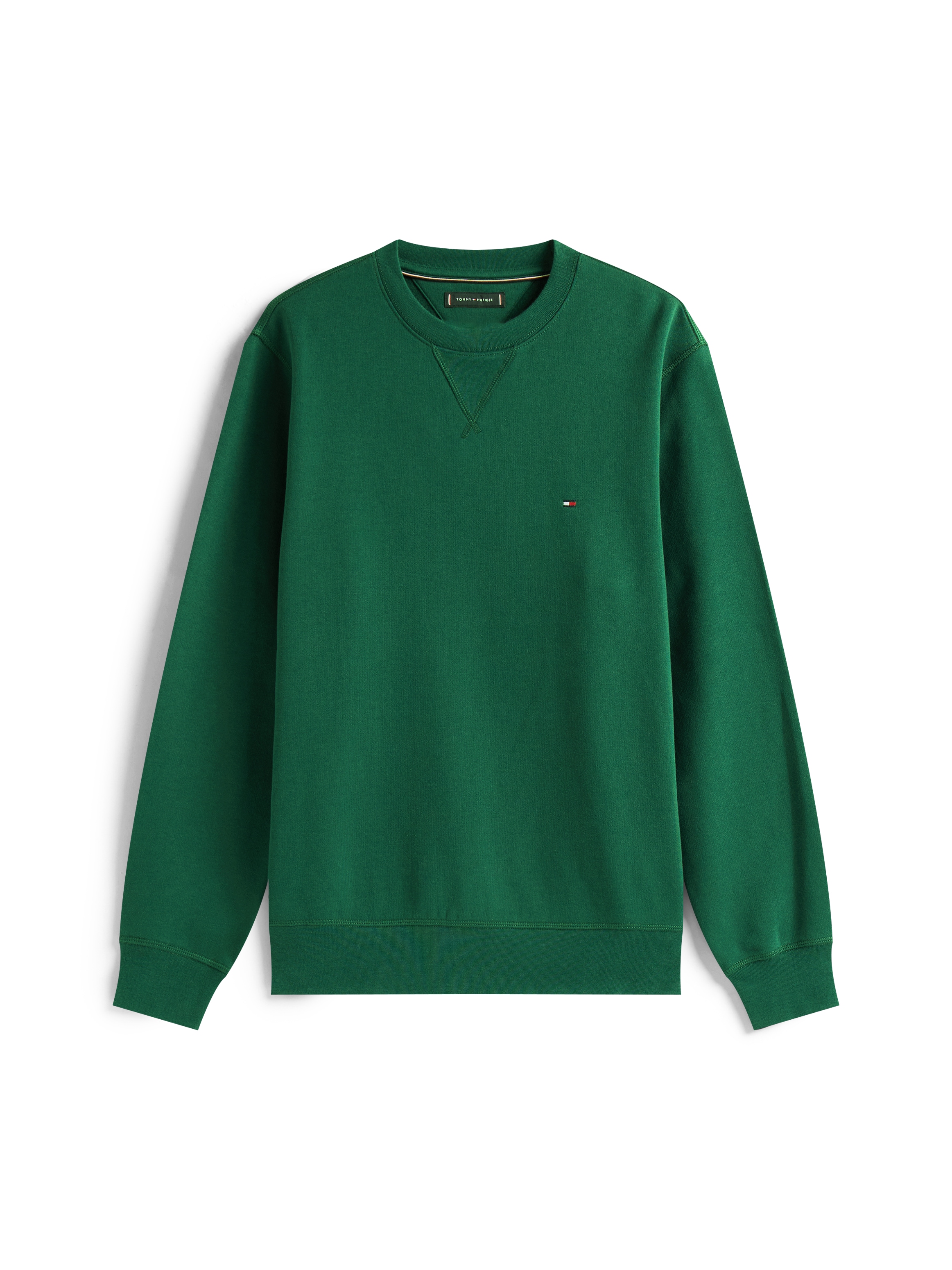 Tommy Hilfiger Sweatshirt »ESS SEASONAL FLEECE CREWNECK mit Rundhals und Stickerei«, unifarben, casual, regular fit, Baumwollmix, Rundhals