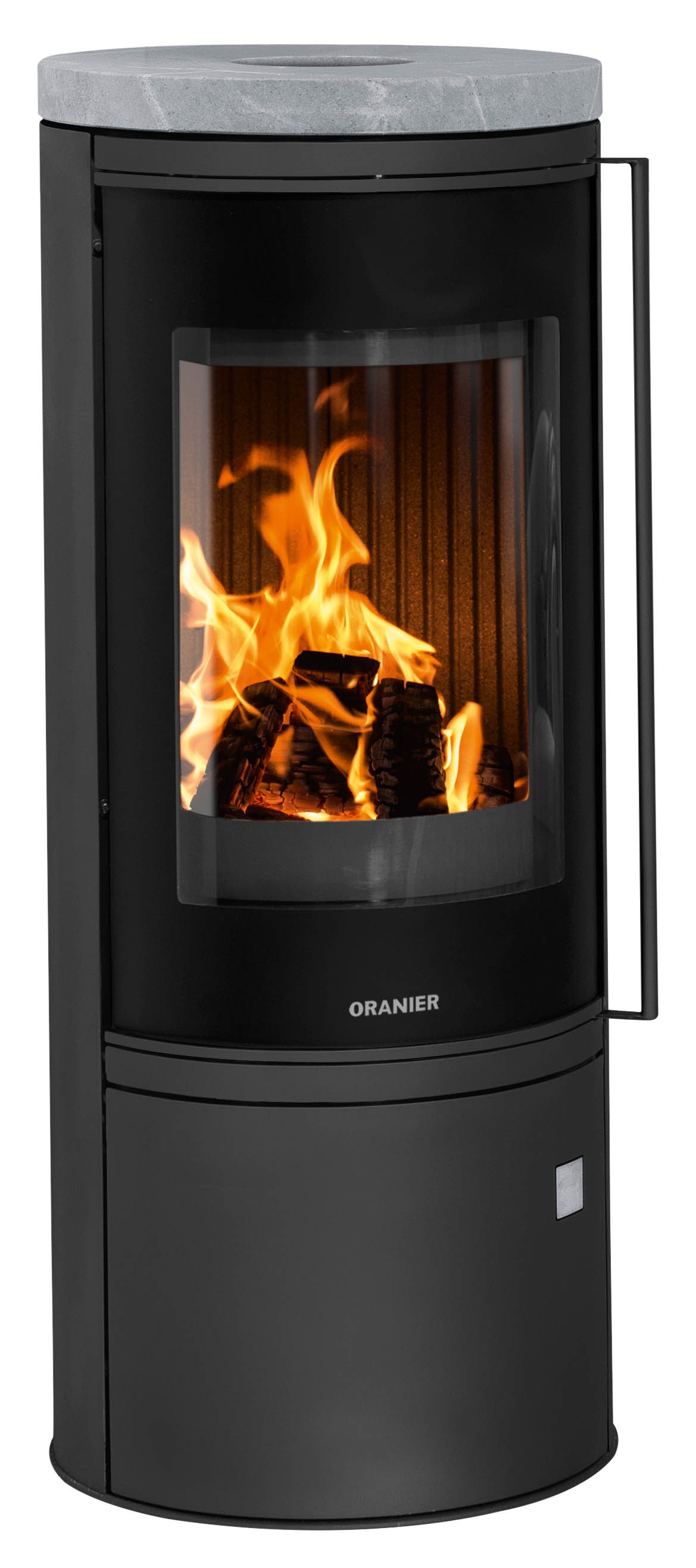 ORANIER Kaminofen "»Arena 2.0«", schwarz, Wohnzimmer, Kaminöfen, Abdeckplatte aus Speckstein, steingrau