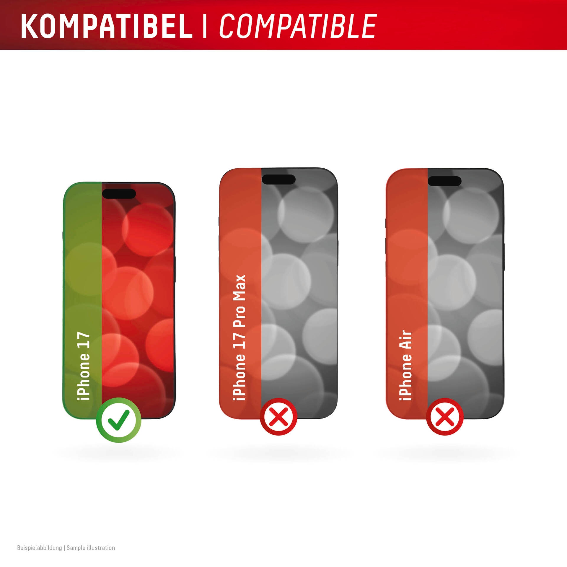Displex Displayschutzglas »Premium Glass Screen Protector Full Cover«, für Apple iPhone 17-Apple iPhone 17 Pro, Displayschutzfolie, Schutzfolie, Bildschirmschutz, kratz- & stoßfest
