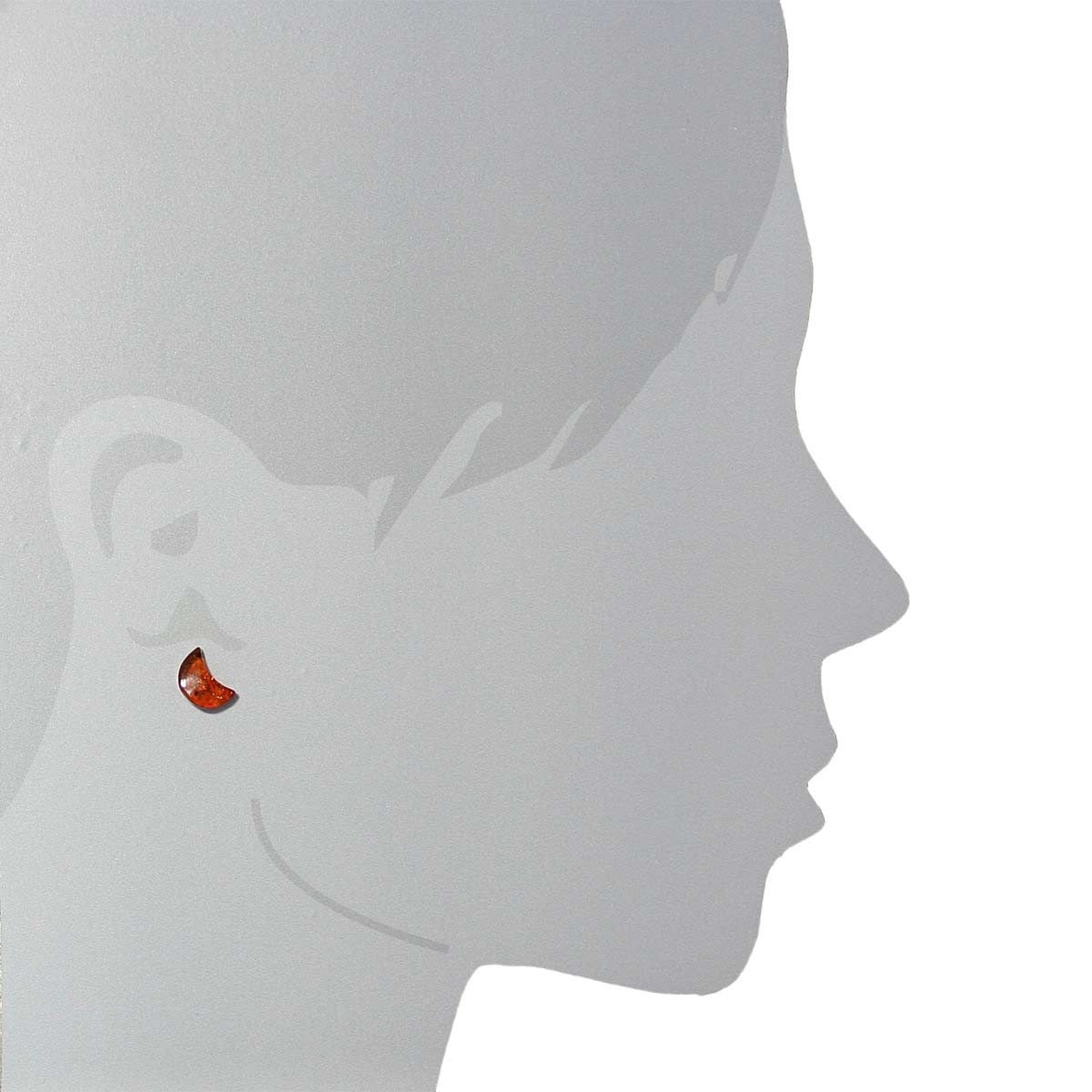 OSTSEE-SCHMUCK Paar Ohrstecker »- Halbmond - Silber 925/000 - Bernstein«