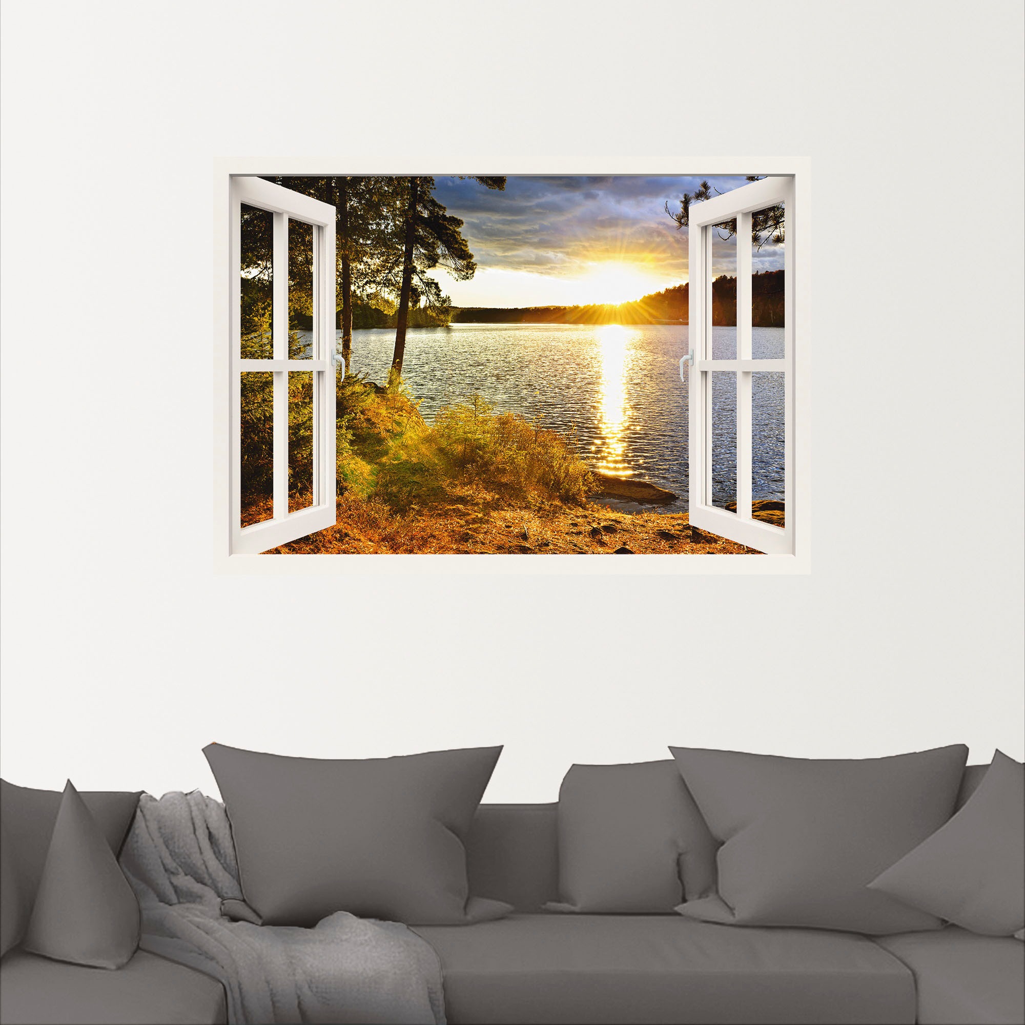 Artland Wandbild »Sonnenuntergang im Algonquin Park«, Fensterblick, (1 St.), als Leinwandbild, Poster, Wandaufkleber in verschied. Größen
