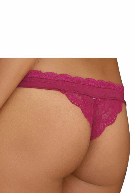 LASCANA String »Premium Dessous« aus zarter Spitze mit feiner Zierschleife und Accessoire