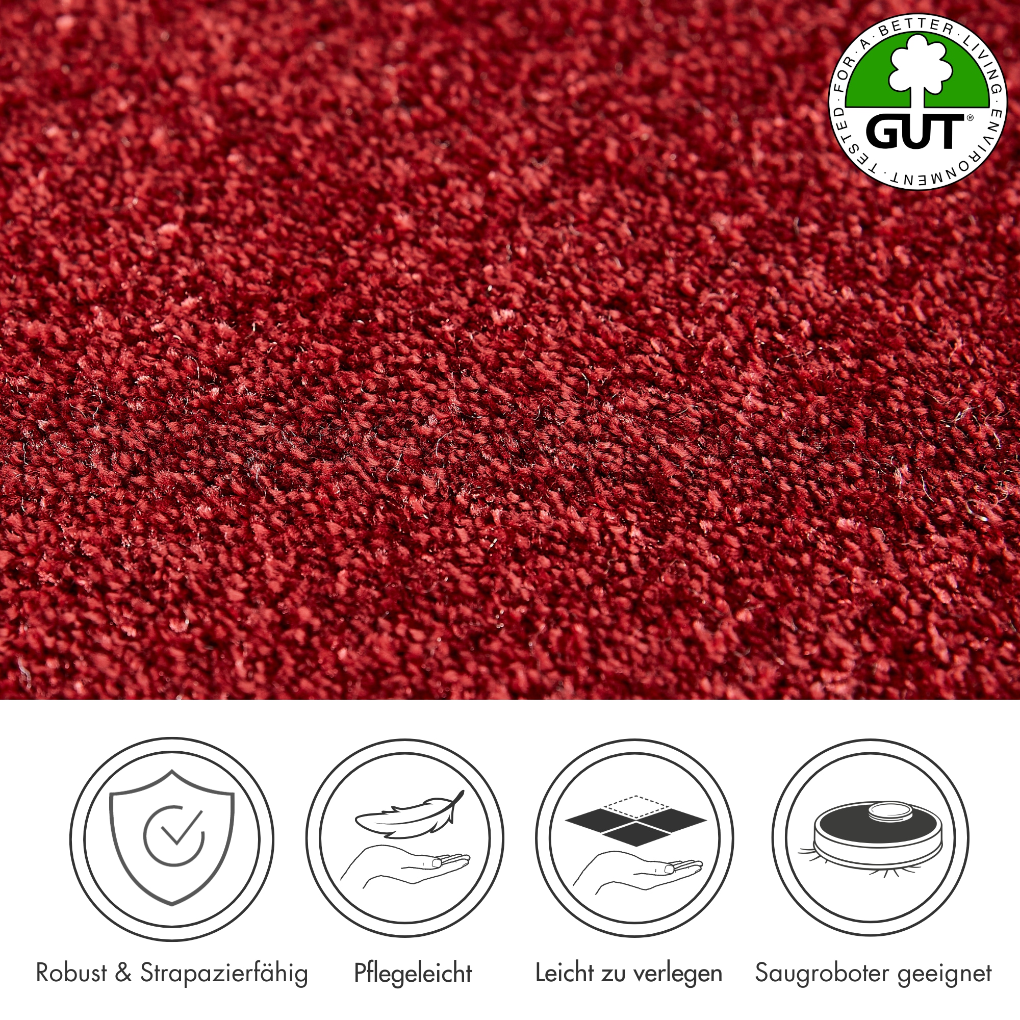 Andiamo Teppichboden »Veronay, Velours, Made in Belgium«, rechteckig, 6 mm Höhe, Uni Farben, Breite 400 cm oder 500 cm, strapazierfähig, pflegeleicht