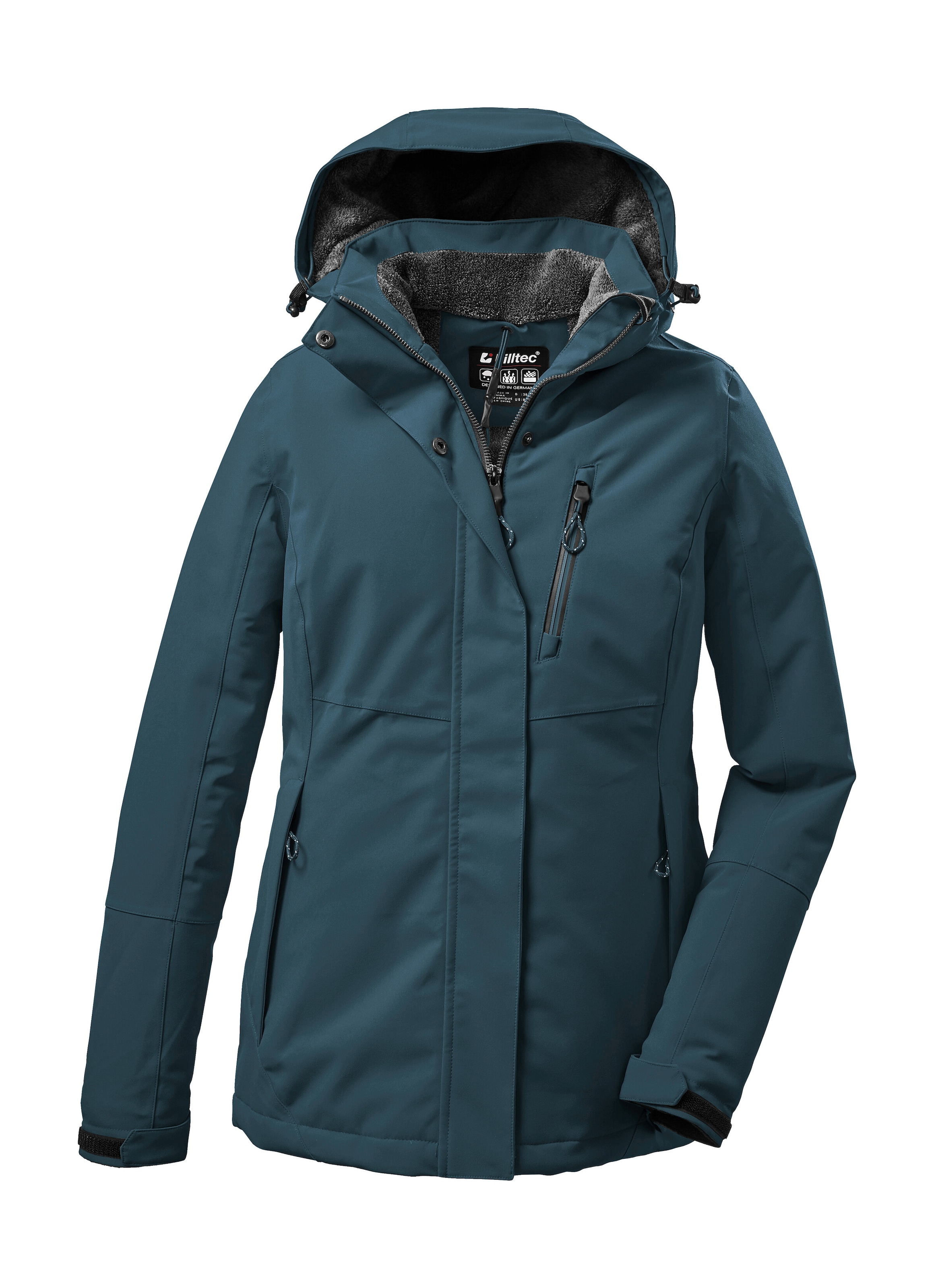 Killtec Outdoorjacke "KOW 140 WMN JCKT" Wasserdichte Damenjacke, atmungsaktiv, abnehmbare Kapuze