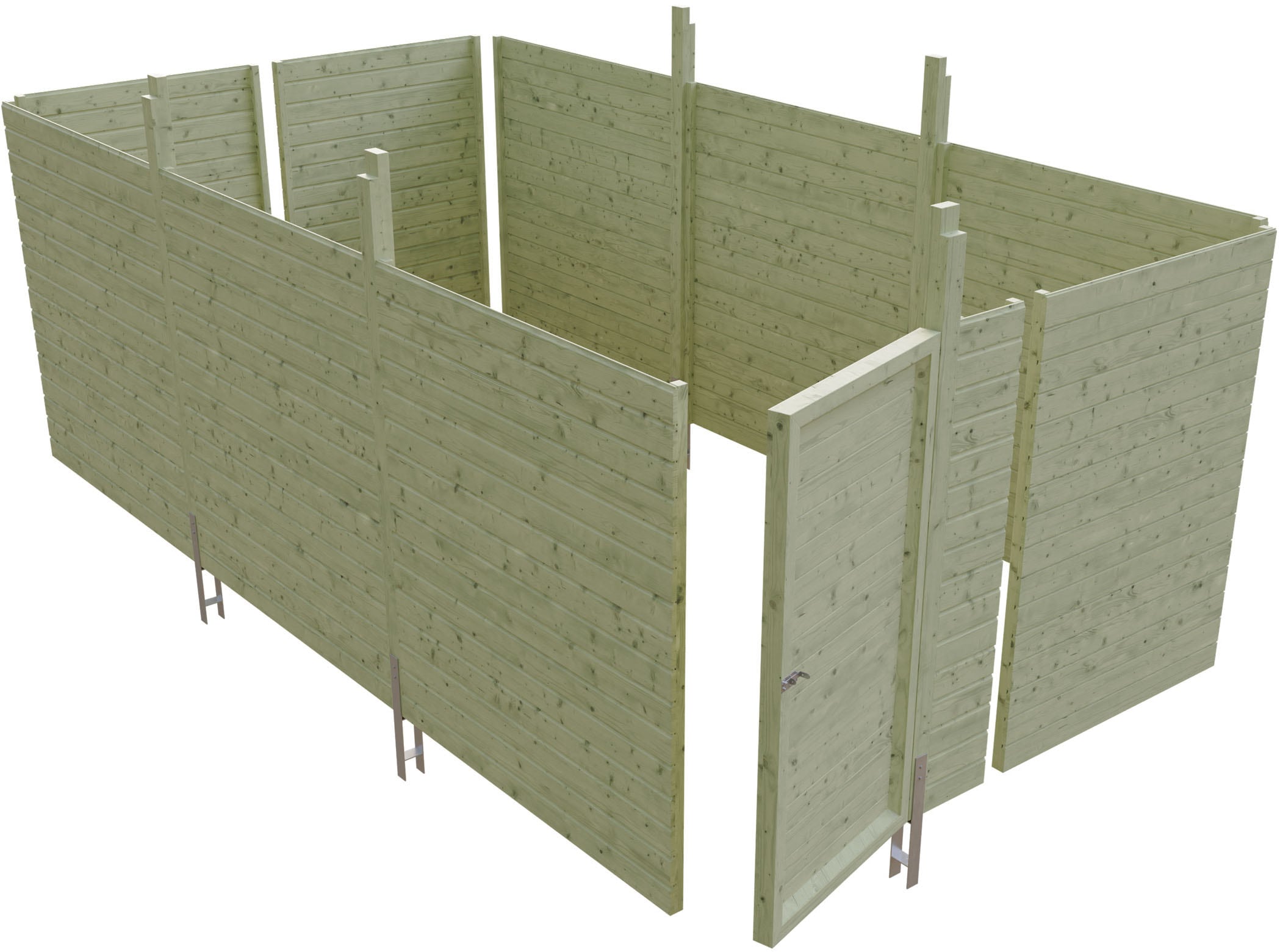 Carport-Geräteraum SKANHOLZ, grün, Holzwerkstoff, Gerätehäuser, "Abstellraum C6", aus Profilschalung