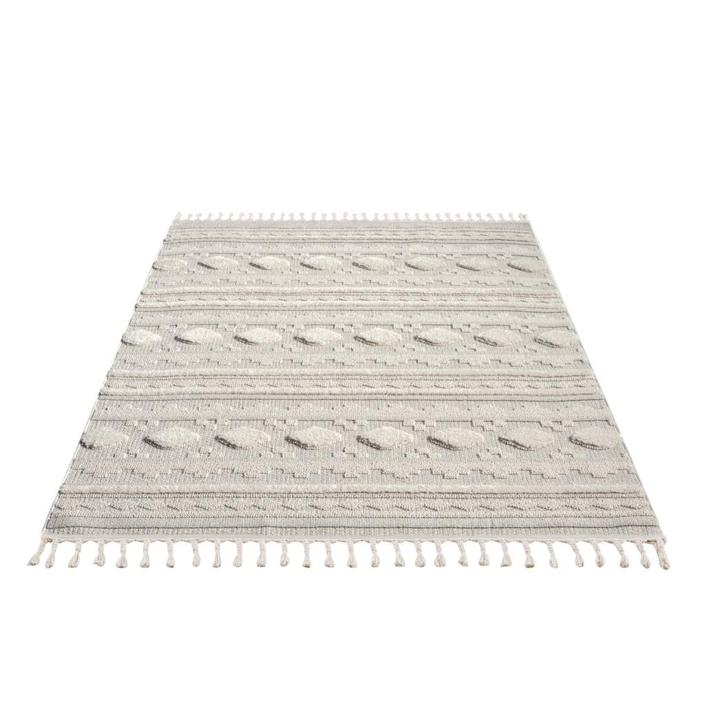 Carpet City Teppich »VALENCIA 930«, rechteckig, Boho-Stil, Hochtief-Muster/ 3D-Effekt, mit Fransen