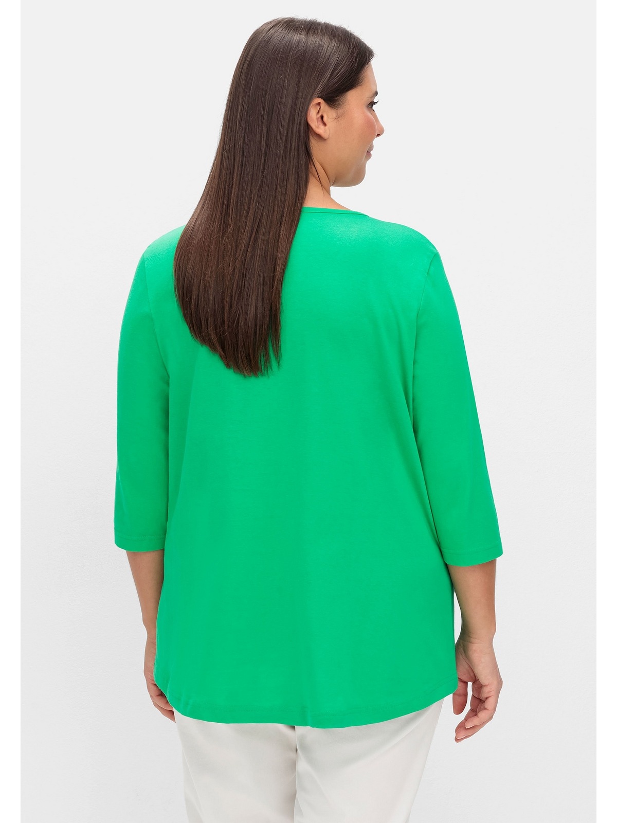 Sheego 3/4-Arm-Shirt »Große Größen«, in leichter A-Linie, Doppelpack