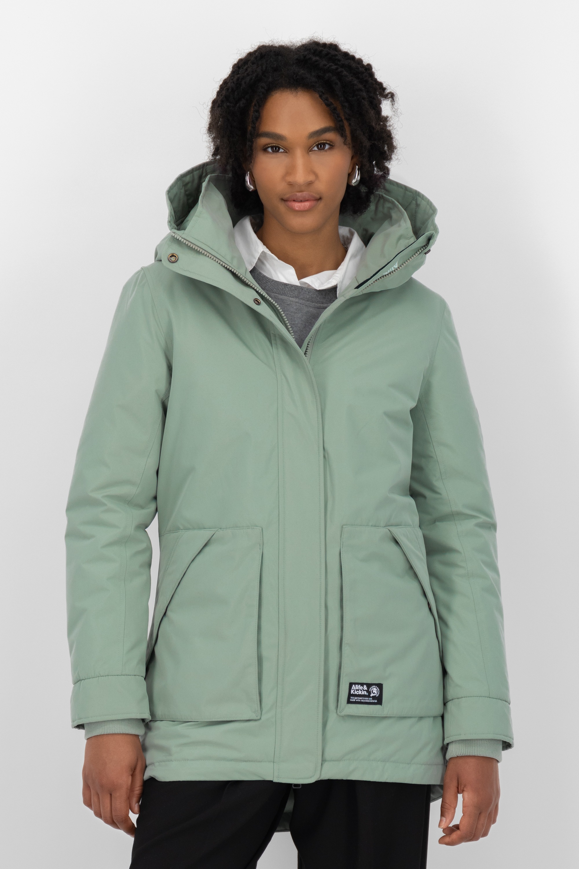 Alife & Kickin Winterjacke »Damen FloraAK A«, mit Kapuze, Gefütterte Winterjacke mit kuscheligem Innenfell und großer Kapuze