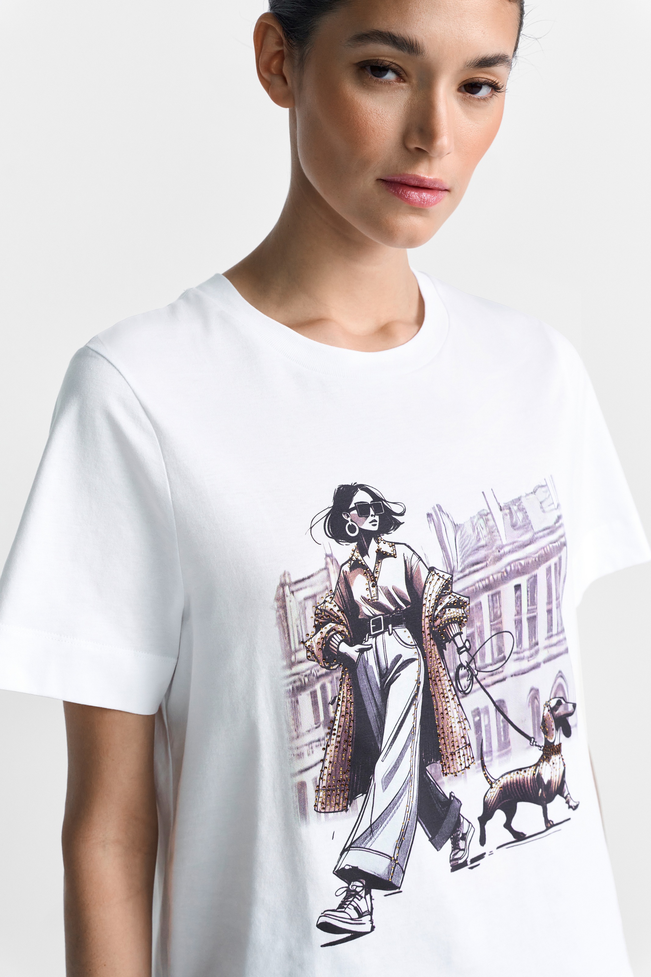 RICHROYAL T-Shirt "Woman and Dog" günstig online kaufen
