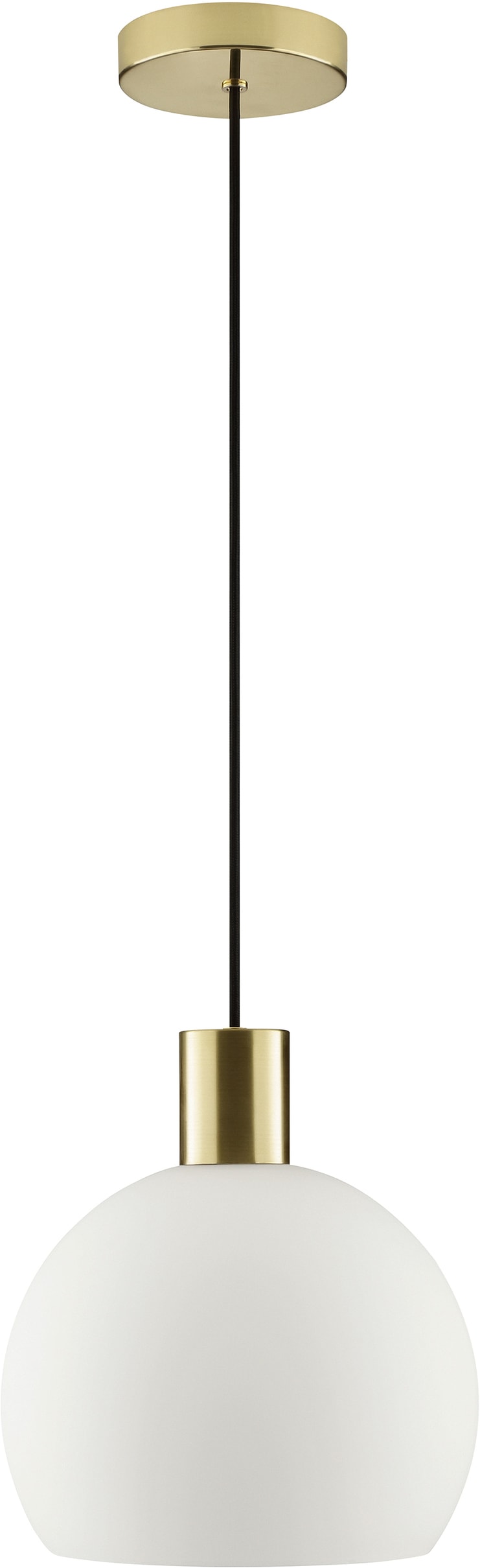 Brilliant Pendelleuchte »Cony« E27 1 Stk. Ø 25 cm x H 120 cm, E27 Fassung, Metall/Glas, messingfarben/opal weiß