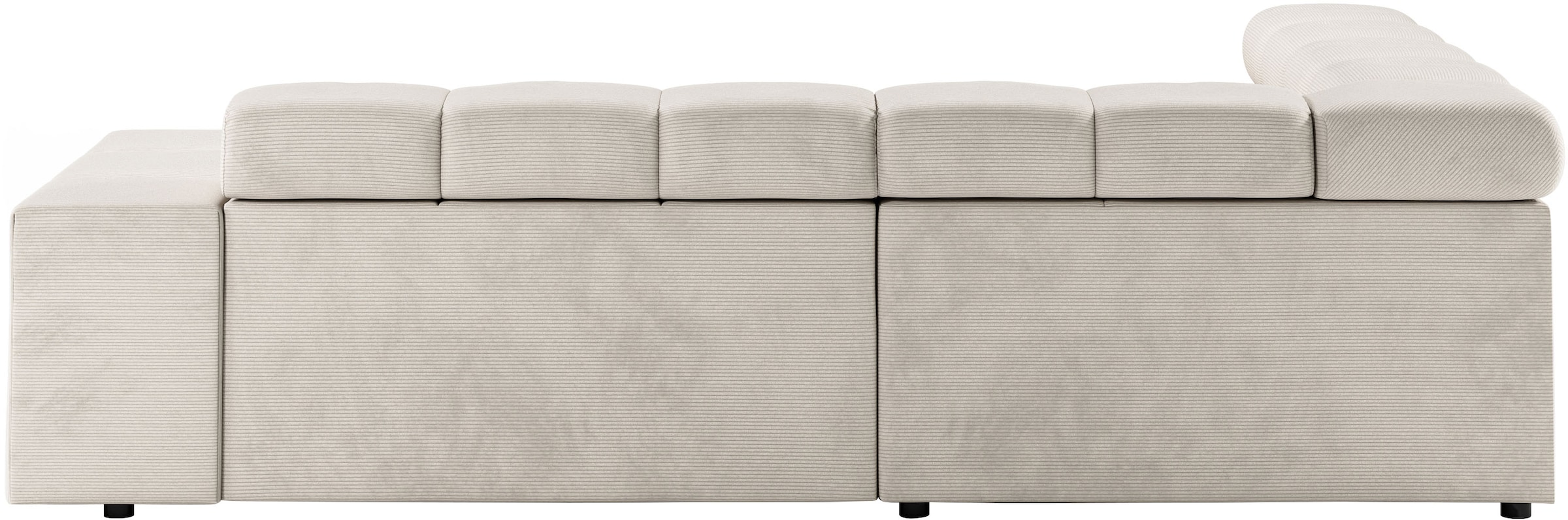 INOSIGN Ecksofa »Ancona, incl. Kopfteilverstellung + 3 Zierkissen, L-Form, bequem«, wahlweise motorische Sitztiefenverstellung, B/T(H: 249/215/70 cm