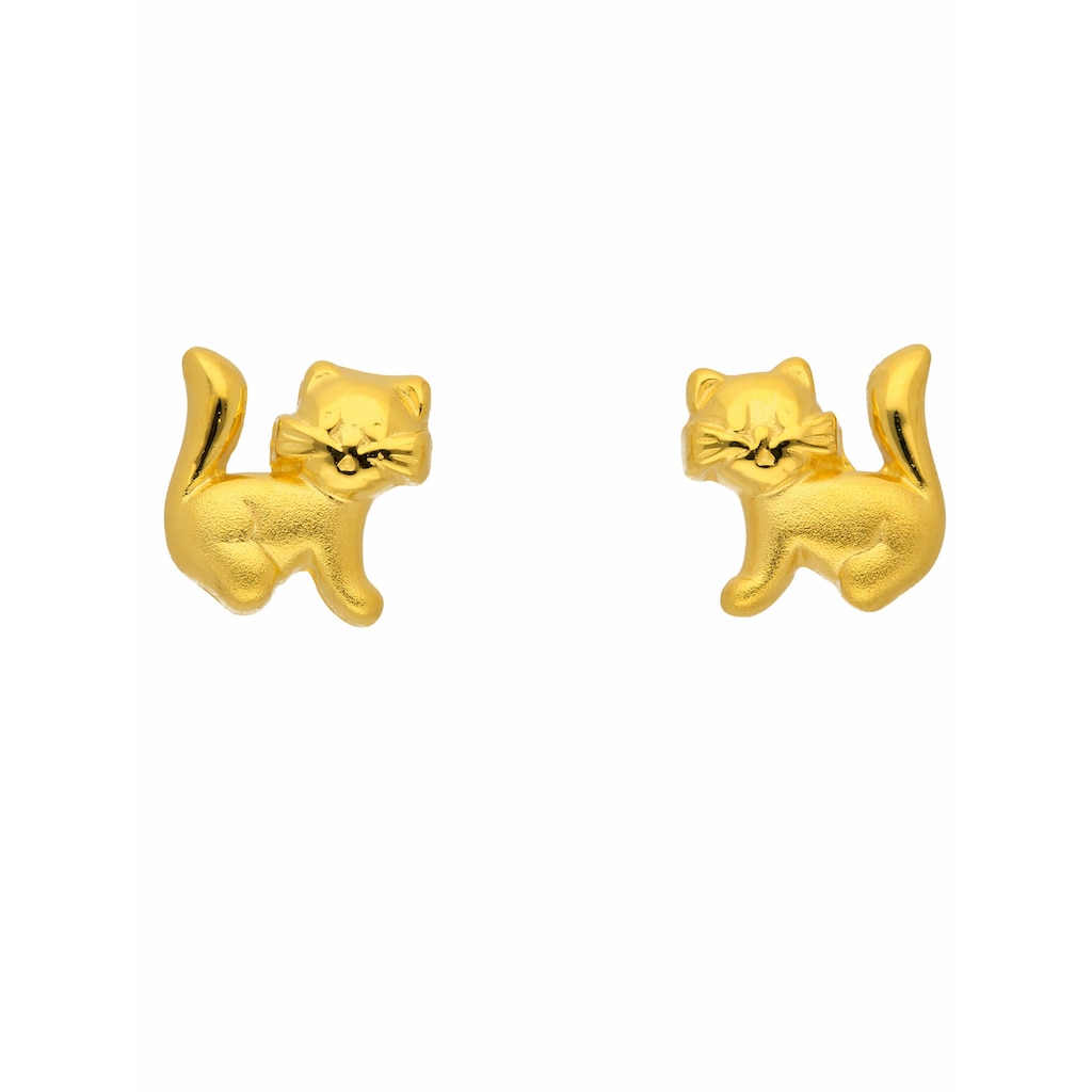 Adelia´s Paar Ohrhänger »333 Gold Ohrringe Ohrstecker Katze«