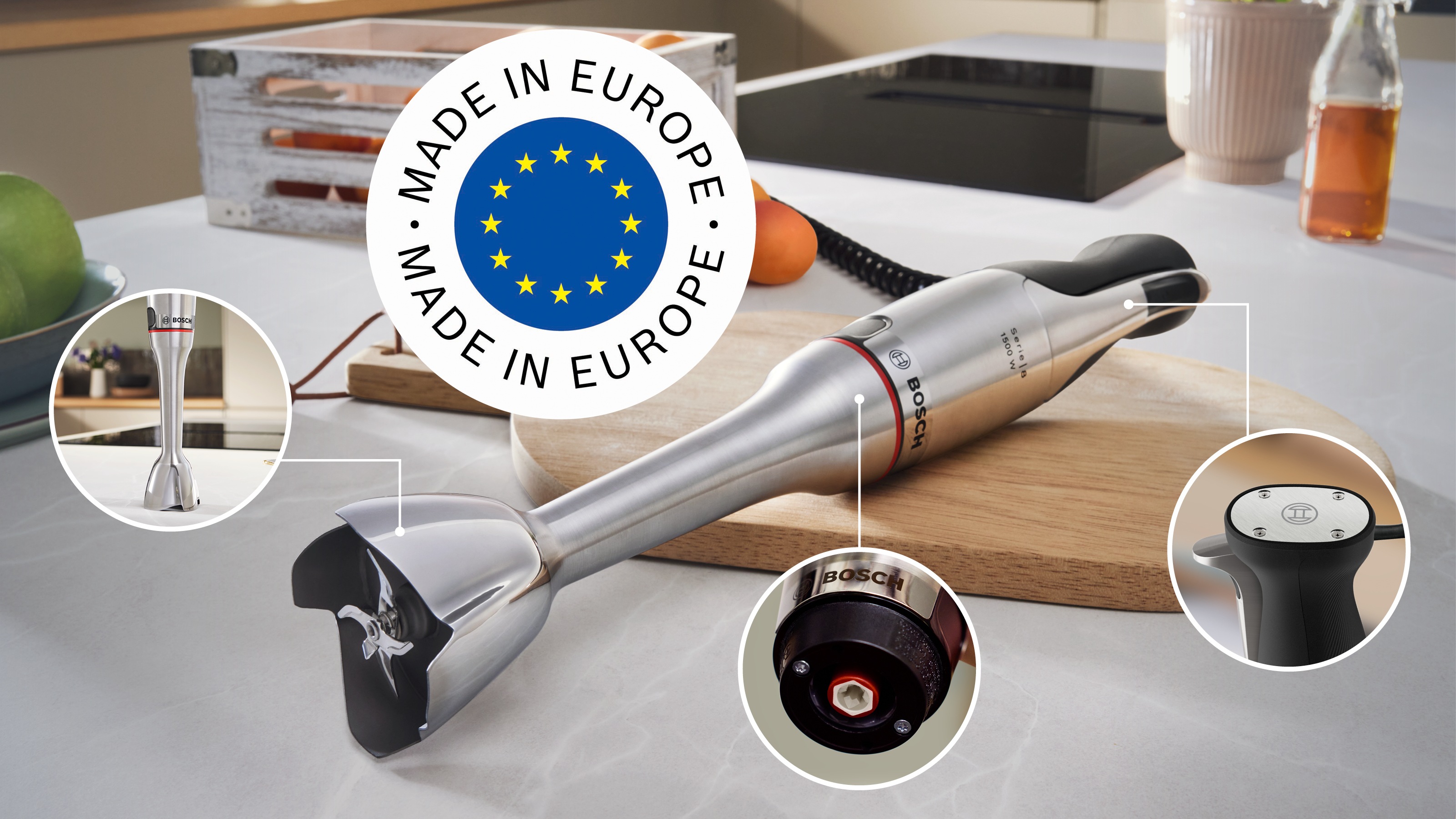 Thumbnail - BOSCH Stabmixer "ErgoMaster Serie 8, MSM8M934, Doppelschneebesen, Becher, Zerkleinerer" 1500 W 6 Klingen Edelstahl, Spir...