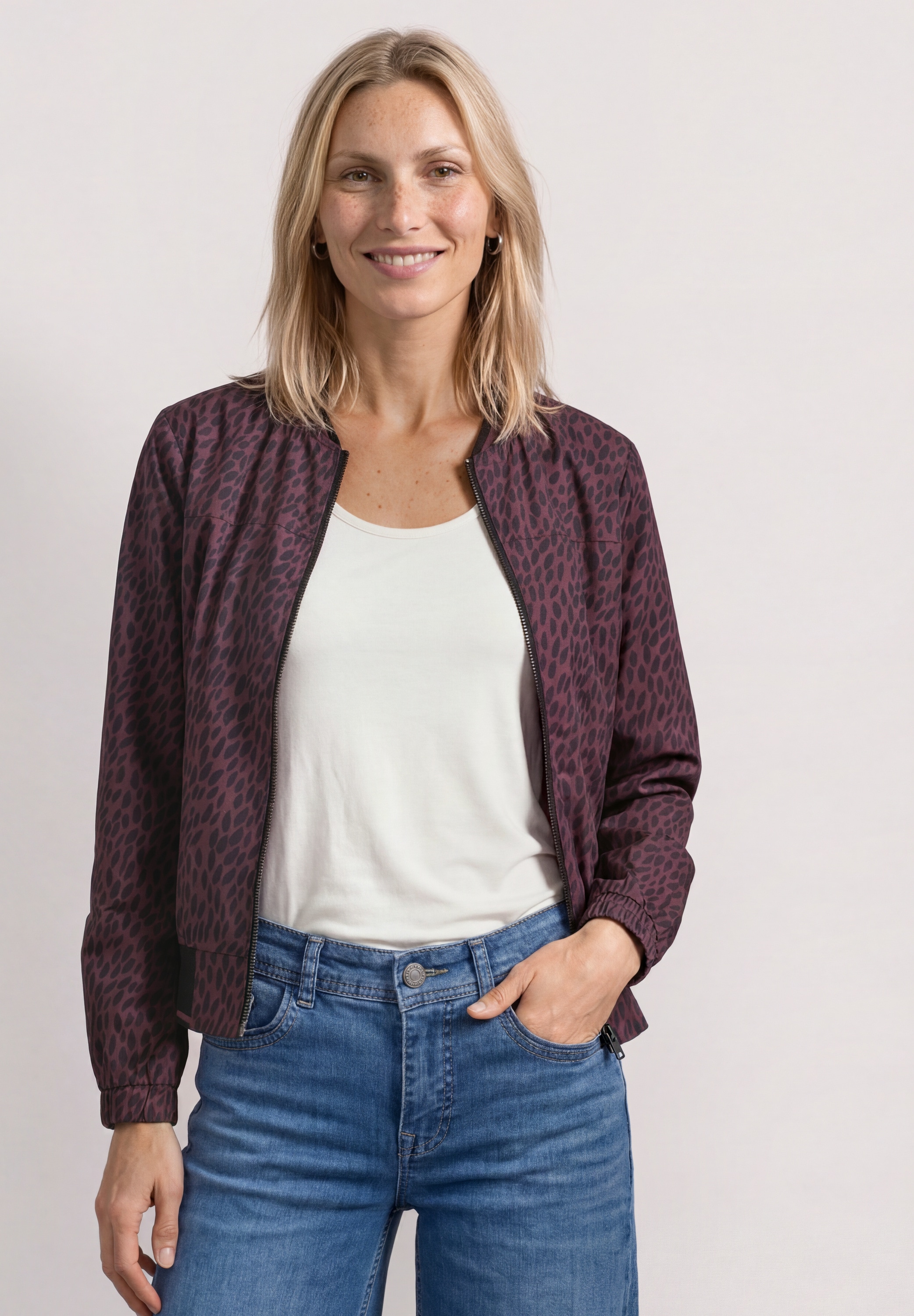 STREET ONE Blouson ohne Kapuze mit allover Leoprint