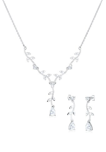 Schmuckset »Blumenranke Zirkonia 925 Sterling Silber«