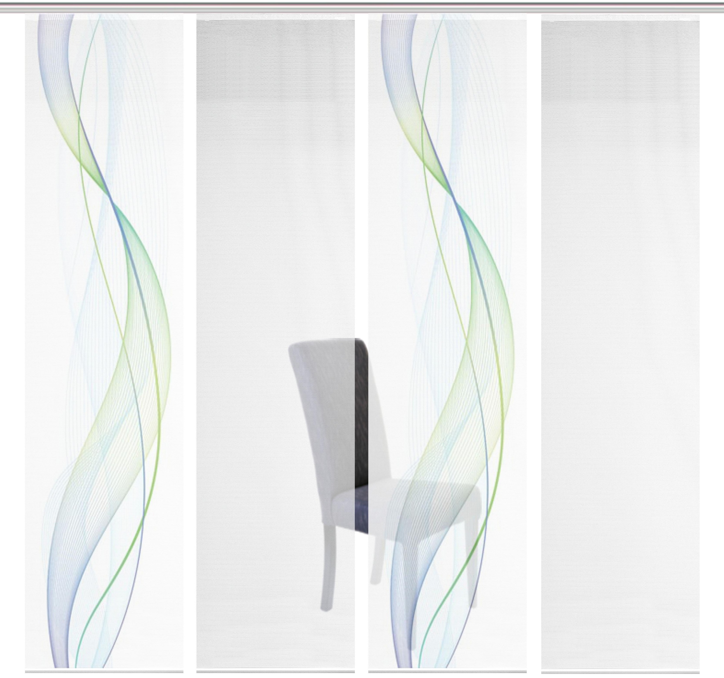 Vision S Schiebegardine »4ER SET HEIGHTS«, (4 St.), HxB: 260x60, Schiebevorhang 4er Set Digitaldruck