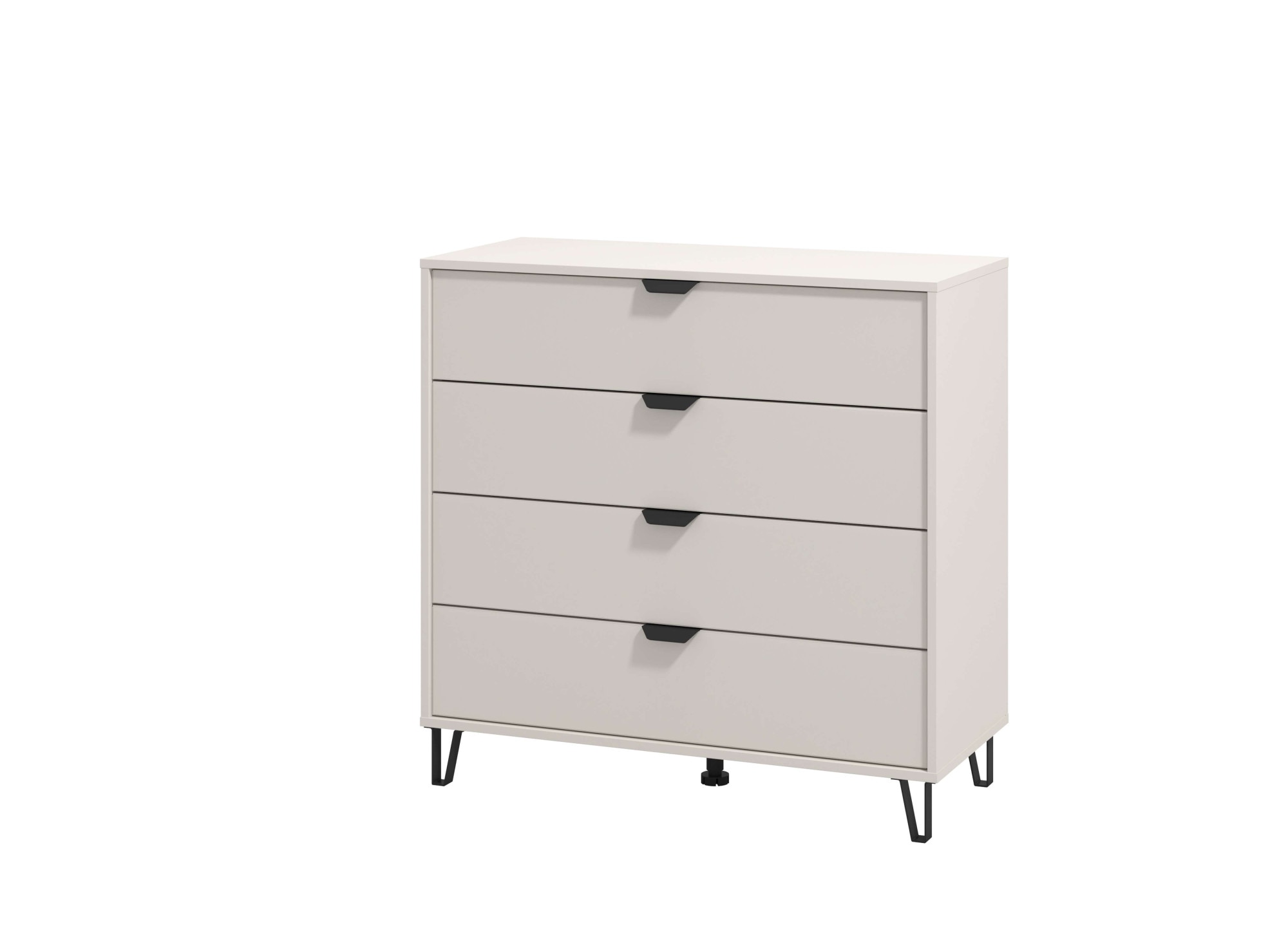 Home affaire Sideboard "Lucca Schubkastenkommde, Farbe: Cashmere, 93x40x90,5cm" 4 Schubladen mit Glasfront, FSC-zertifizierter Holzwerkstoff