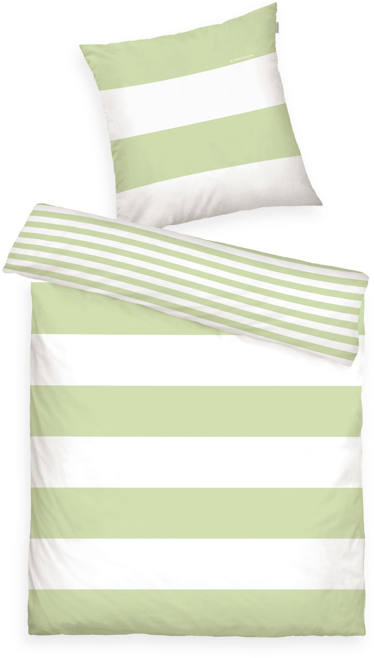 TOM TAILOR HOME Wendebettwäsche "SIENA in Gr. 135x200cm, 155x220cm oder 200x220cm" 2 Stk. gestreifte Bettwäsche aus Baumwolle, Bettwäsche mit Wendeoptik