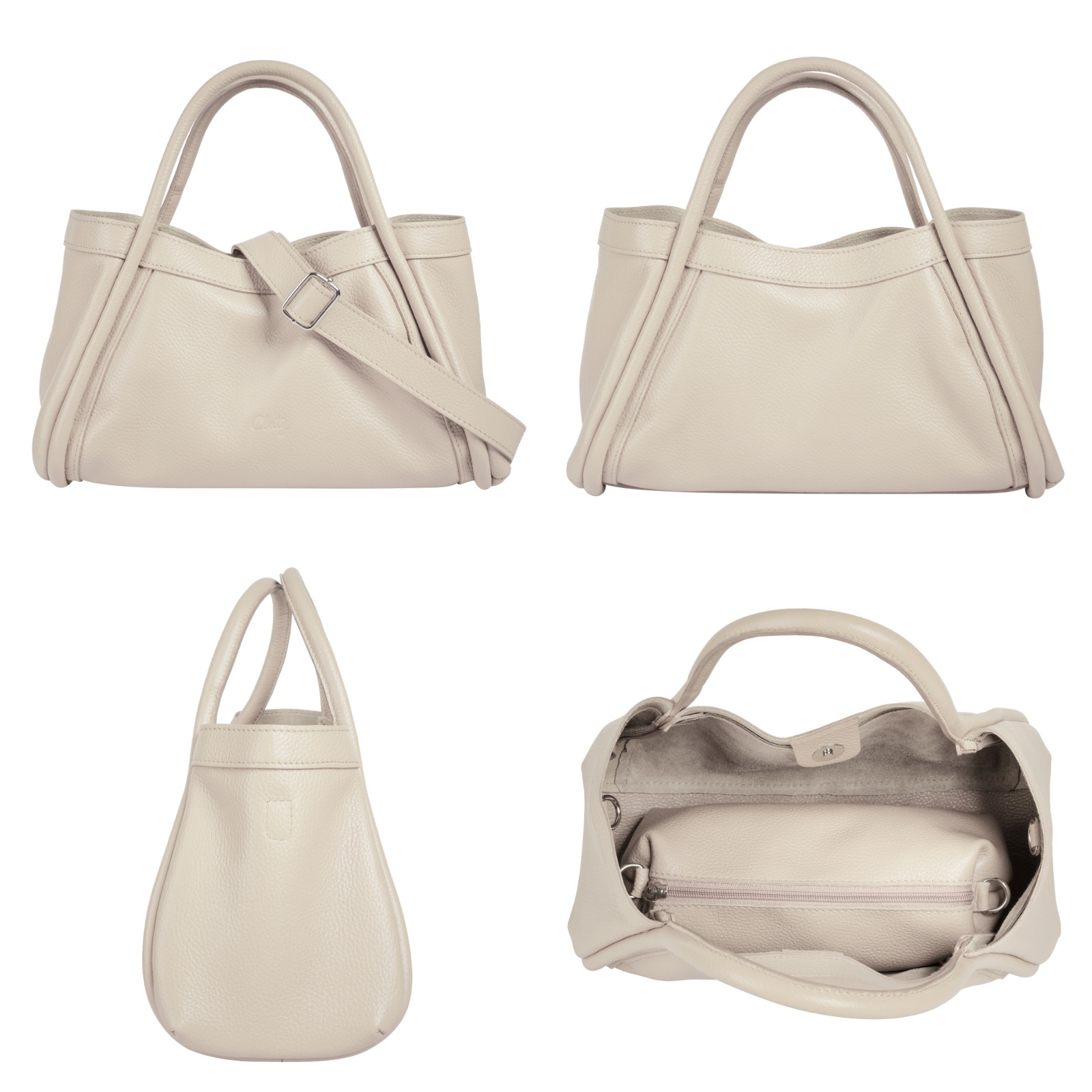 Cluty Henkeltasche »2 in 1«, echt Leder, Made in Italy