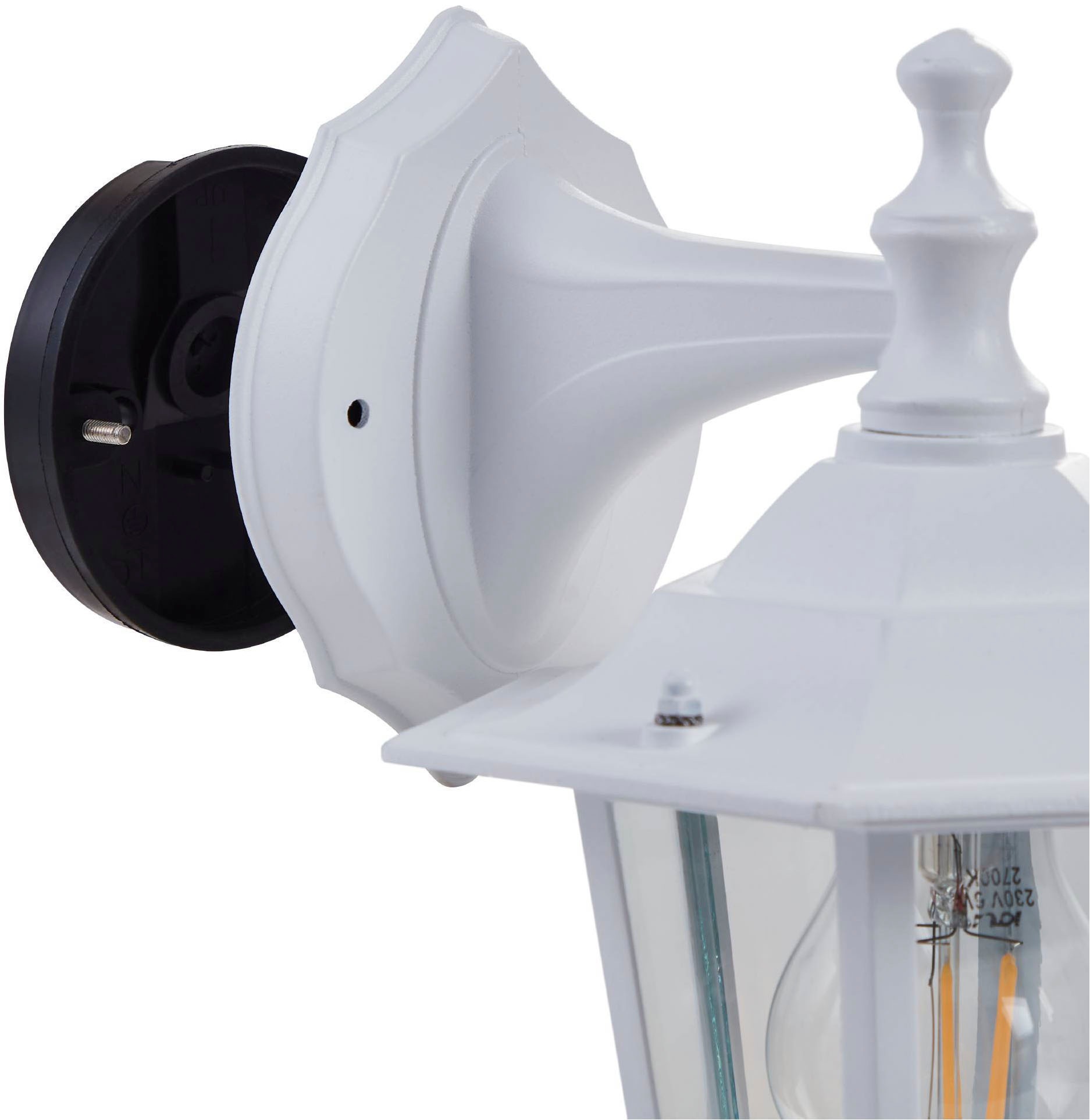 EGLO LED Wandleuchte »LATERNA 5 L16,5 x H35 x AL21 cm, spritzwassergeschützte Lampe«, 1 flammig, Leuchtmittel E27 | ohne Leuchtmittel, Außen-Wandlampe, Wandleuchte, Weiß, E27, IP44, L16,5 x H35 x AL21 cm