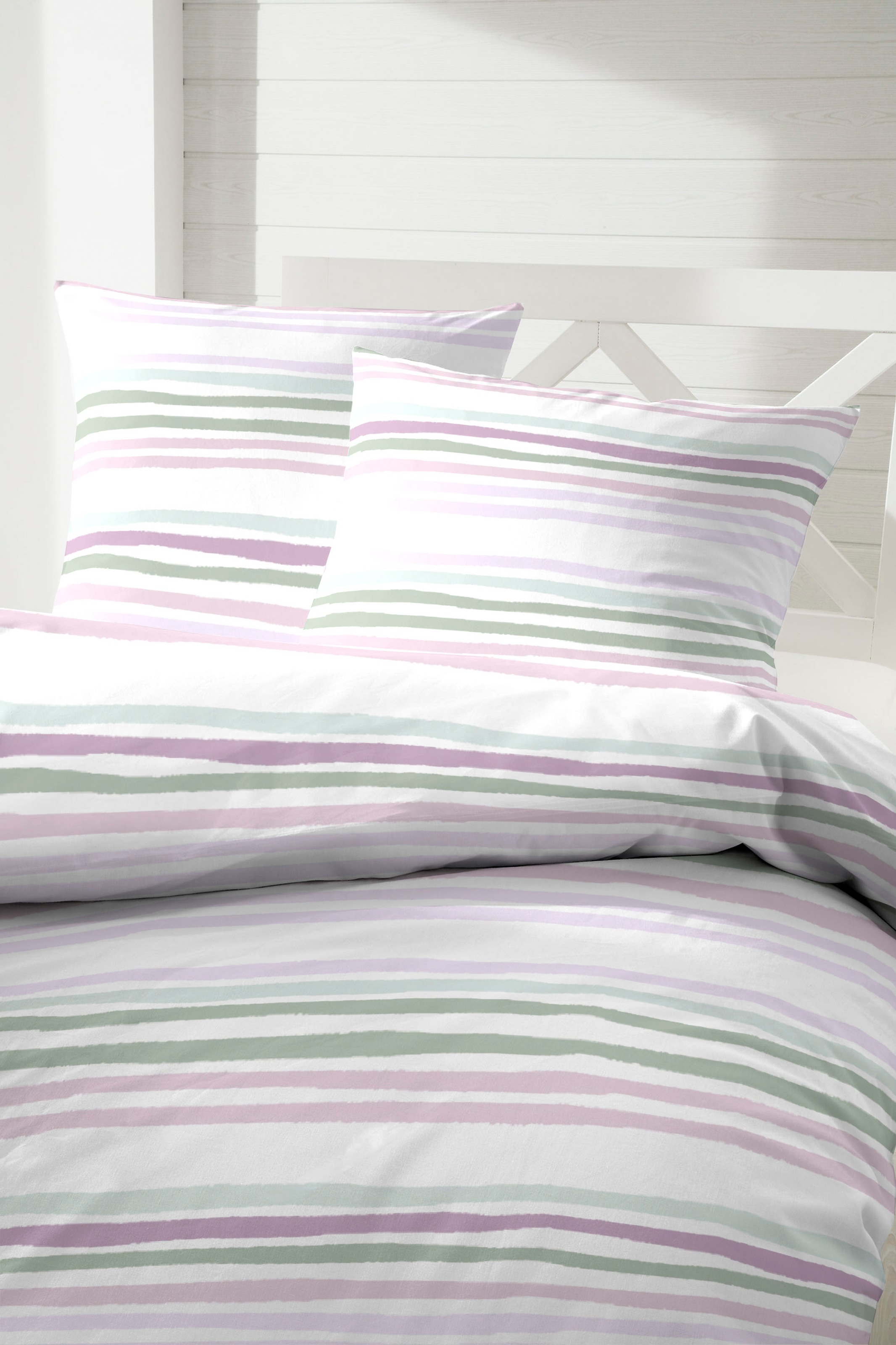 Primera Bettwäsche "Perkal Bettwäsche Bingo" 2 Stk. tlg. mit kräftigen Stre günstig online kaufen