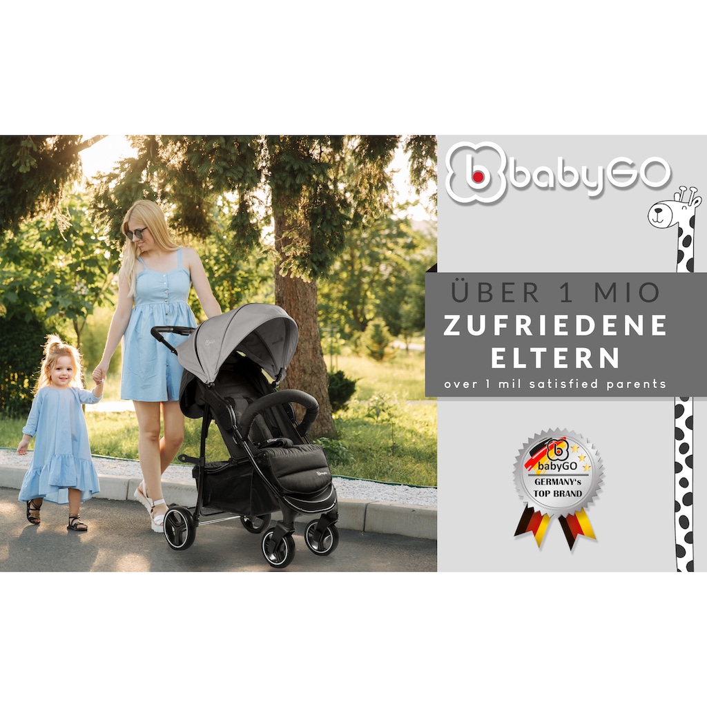 BabyGo Sport-Kinderwagen »Basket, Grey melange«