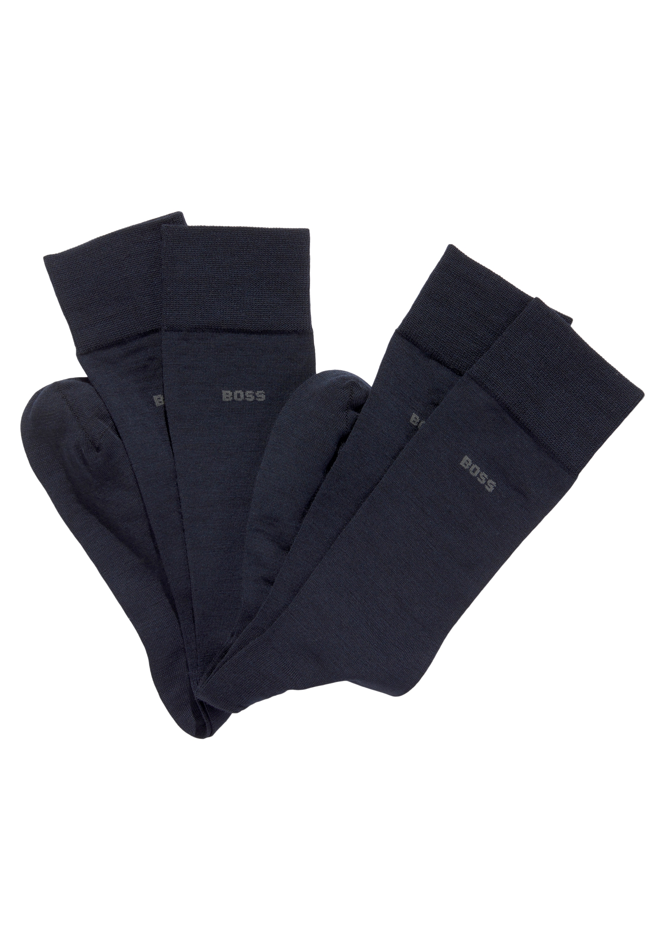 BOSS Socken »2P RS Uni WO« Packung, 2 Paar tlg. mit eingesticktem Markenlogo, Woll-Mix