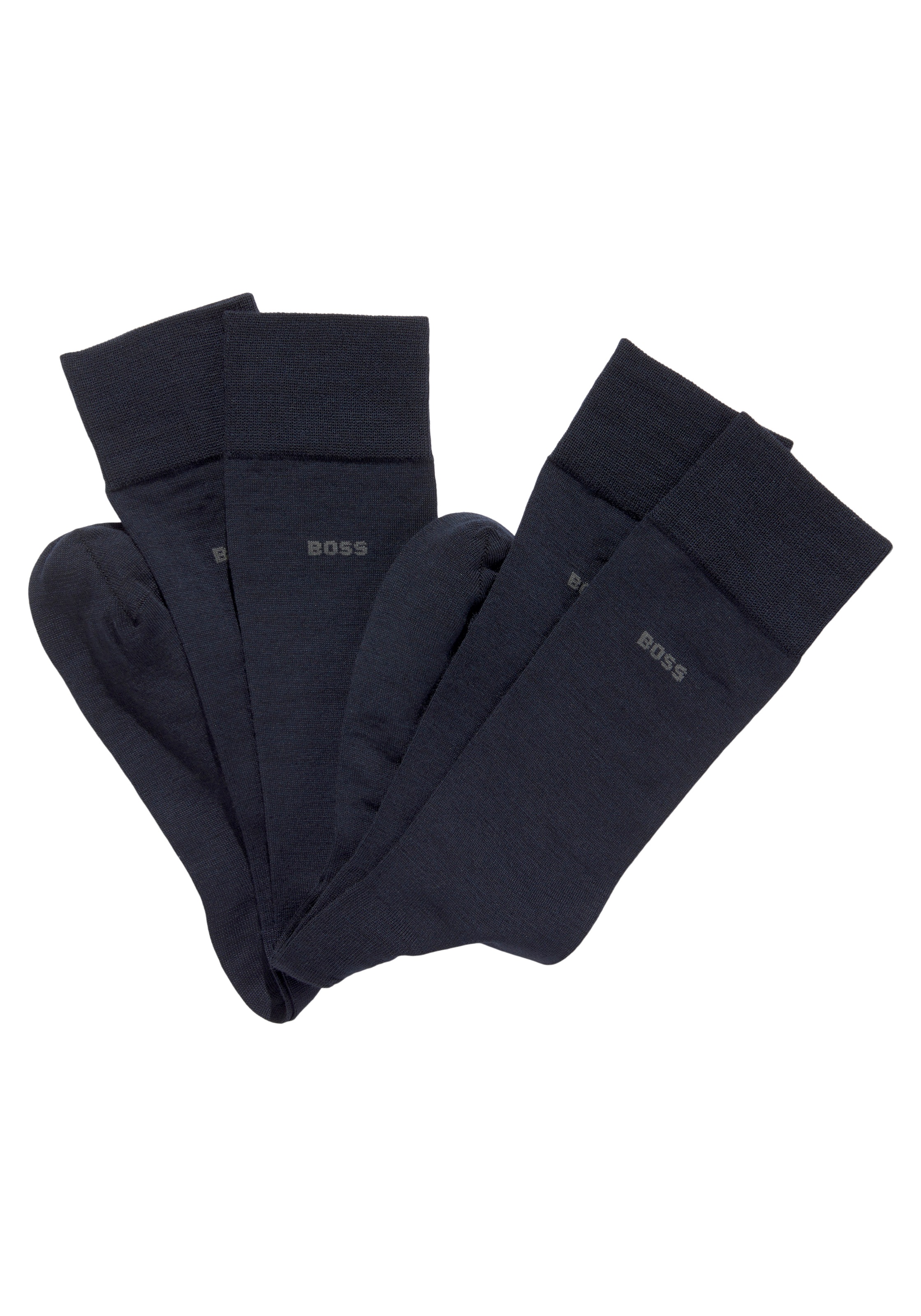 BOSS Socken "2P RS Uni WO", (Packung, 2er Pack), mit eingesticktem Markenlogo