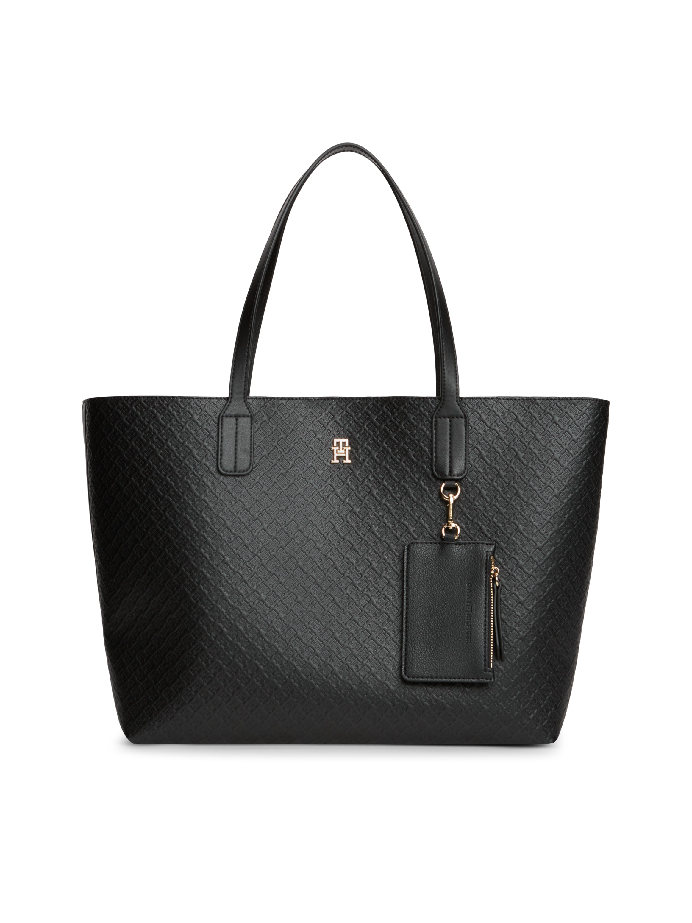 Tommy Hilfiger Handtasche »TH ICON TOTE MONO« Damen Schultertasche mit TH-Allover-Logoprägung