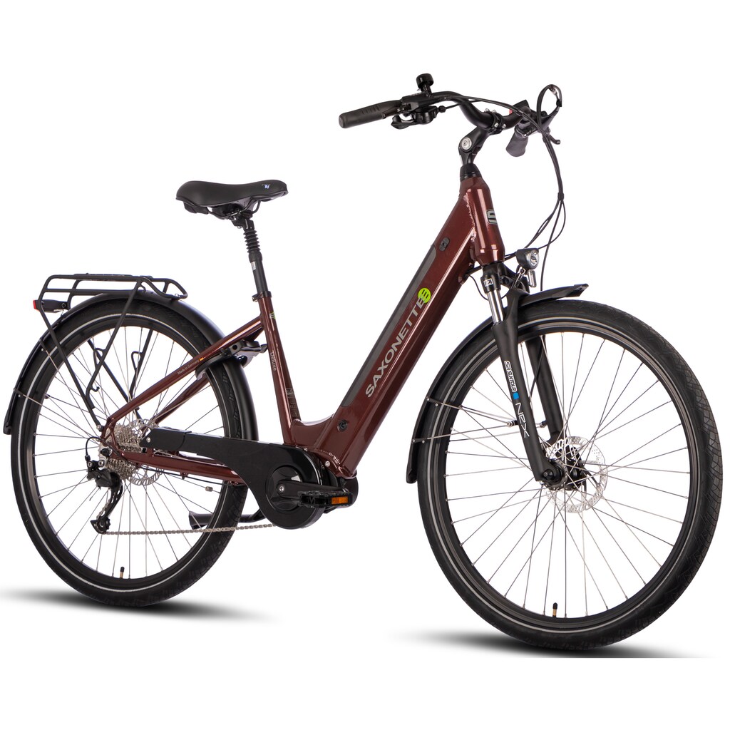 SAXONETTE E-Bike »Deluxe Sport (Wave)«, 9 Gang, Shimano, Alivio, Mittelmotor 250 W