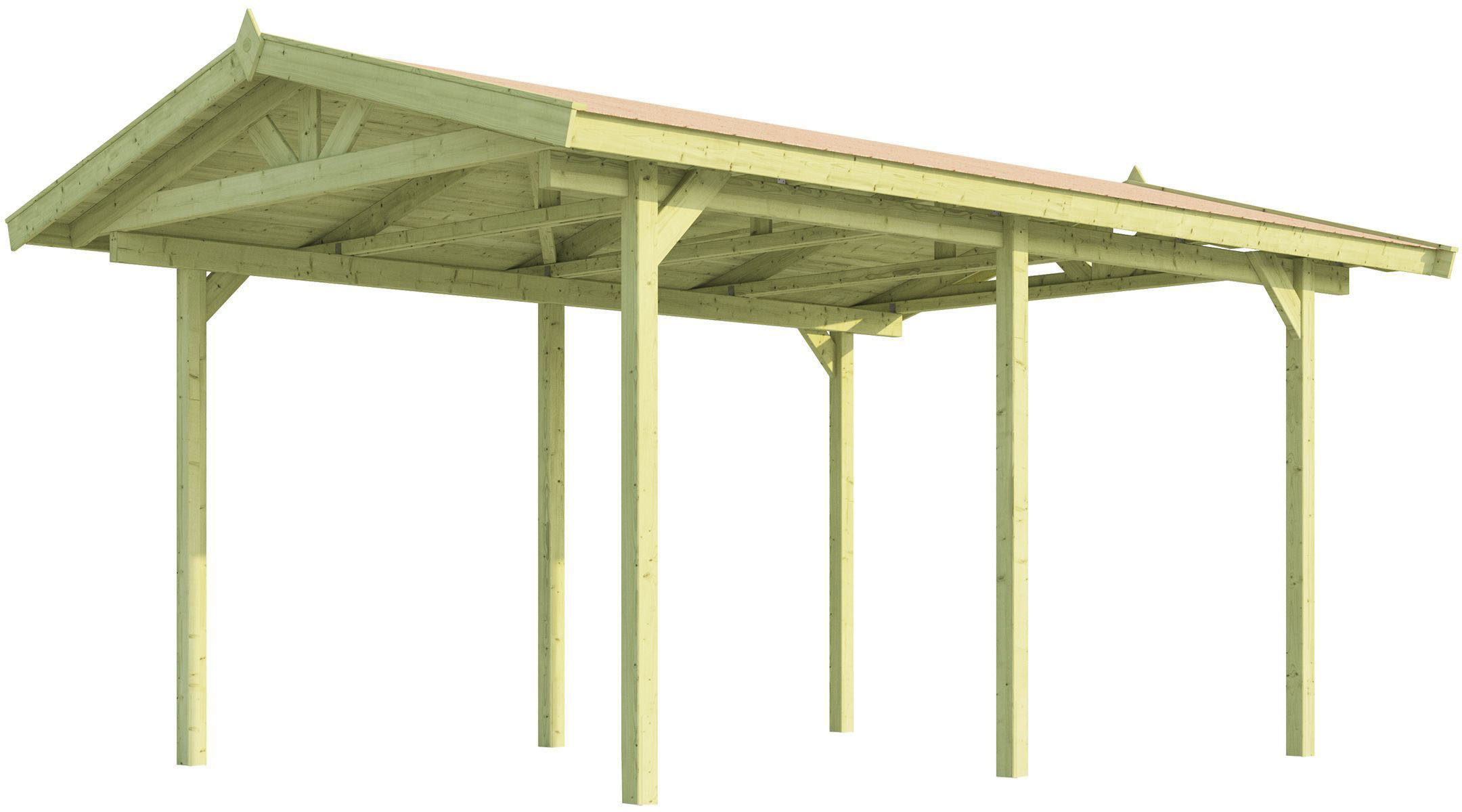 Einzelcarport »Satteldachcarport 611«, Holz, 270 cm, kdi, 18 mm Massivholzdach,...