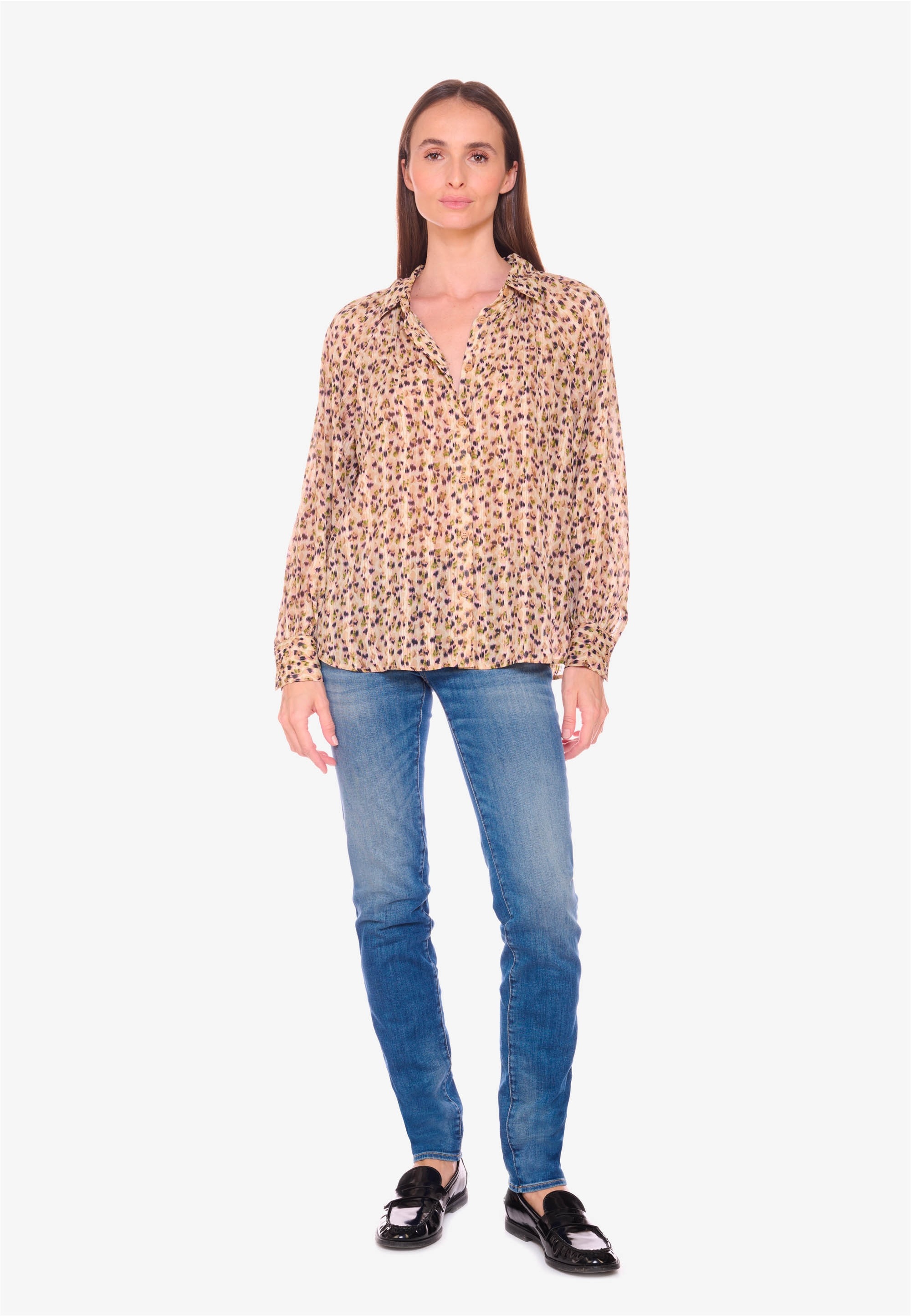 Le Temps Des Cerises Klassische Bluse »TALOU«, im angesagten Leo-Design