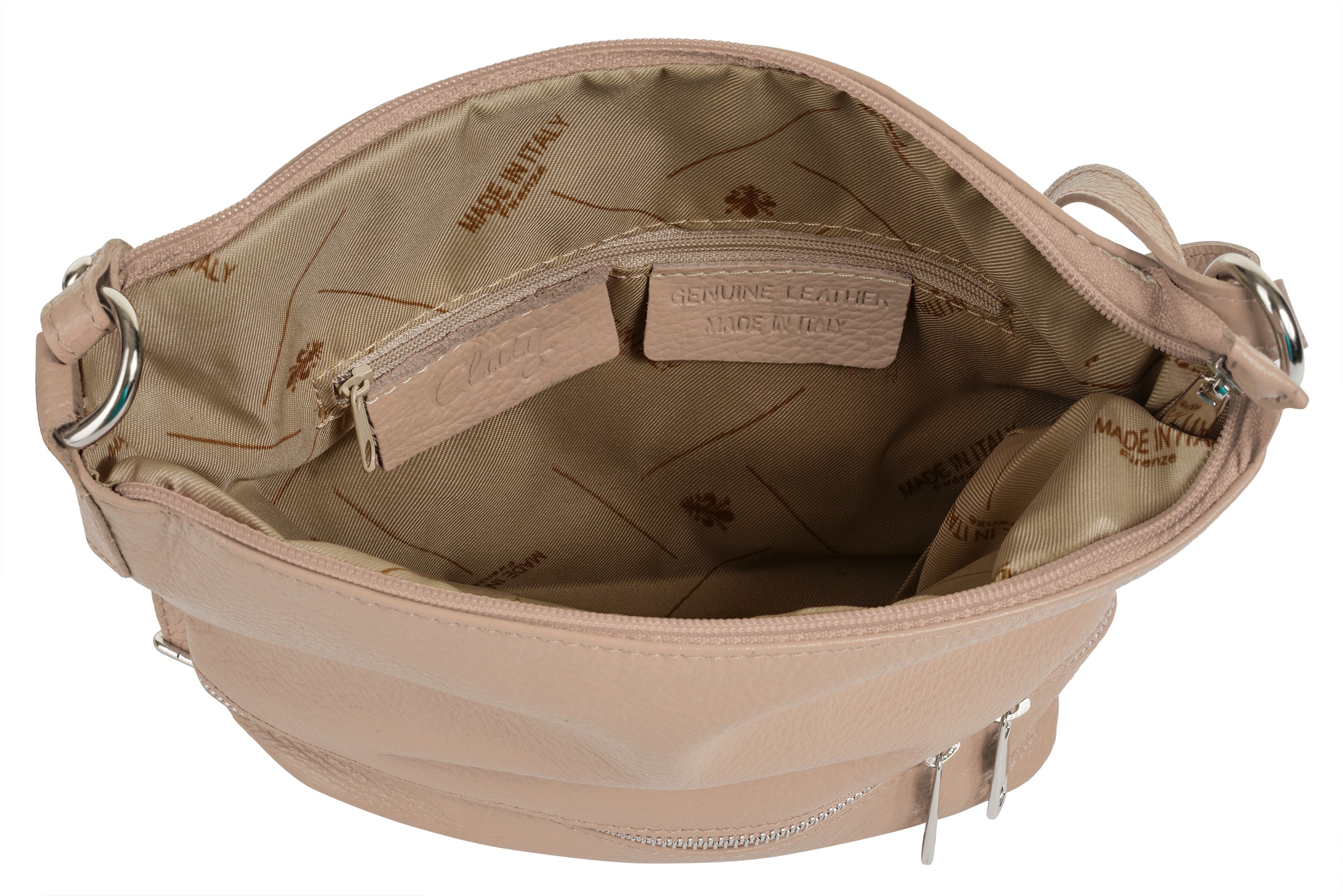 Cluty Umhängetasche, echt Leder, Made in Italy