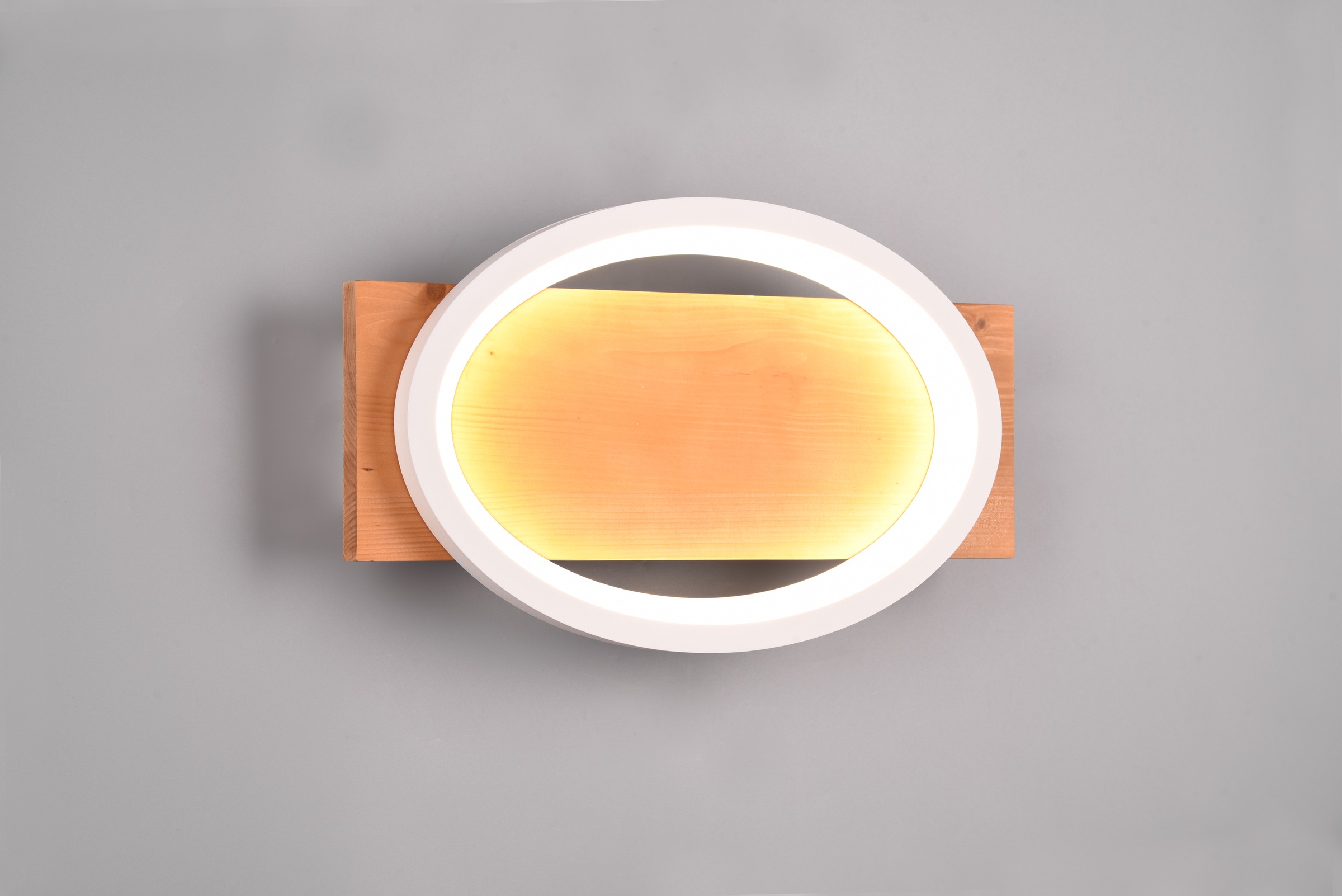 TRIO Leuchten LED Wandleuchte »BARCA, Wand- oder Deckenleuchte LED 16W 1800Lumen warmweiß 3000K« LED-Board 1 Stk. Warmweiß per Wandschalter dimmbar in 3 Stufen, Wandlampe mit Holz-Element