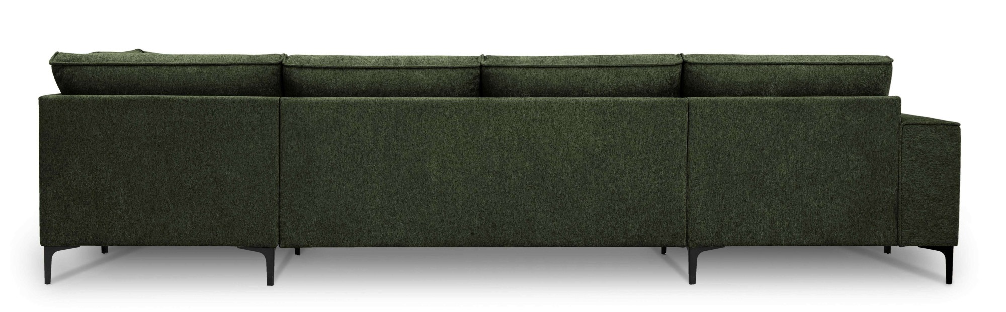 Places of Style Wohnlandschaft »XXL Sofa Oland, Struktur, Flachgewebe, Luxus-Microfaser, Boucle«, U-Form, 345 cm, Wellenunterfederung, Skandi-Design, Metallfüße
