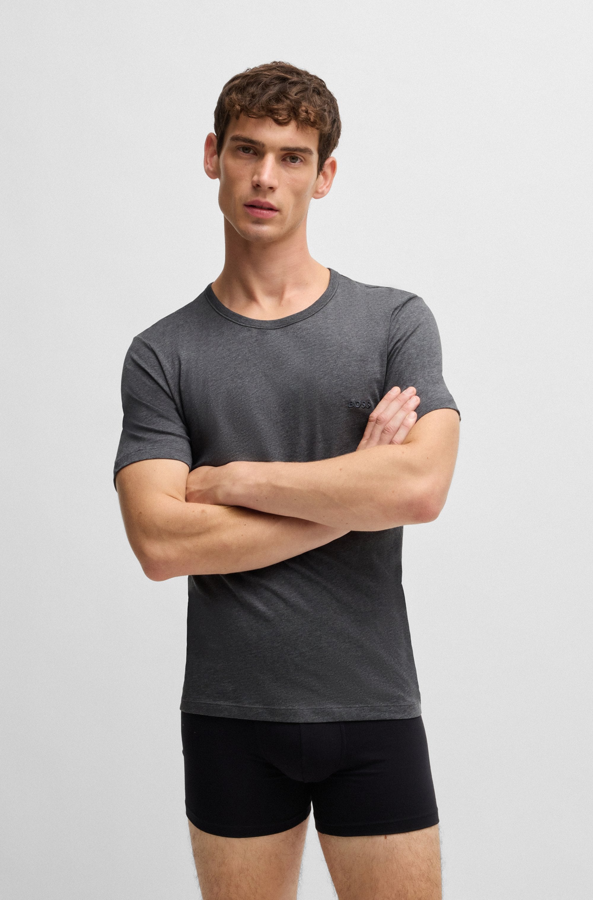 BOSS T-Shirt »Rundhals BOSS ONE x David Beckham«, (Packung, 3 tlg., 3er-Pack), mit dezentem BOSS Logo-Print