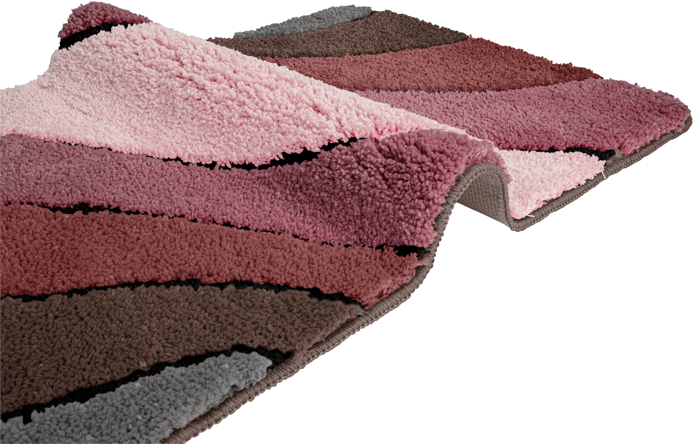 my home Badematte »Josie, Badvorleger, Badezimmer Teppich« Höhe 20 mm rutschhemmend beschichtet fußbodenheizungsgeeignet | schnell trocknend | strapazierfähig Badteppich, Badematten, rechteckig, rund & als 3-tlg. Set erhältlich