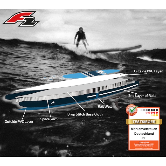 F2 Inflatable SUP-Board »F2 Line Up SMO blue mit Carbonpaddel«, (Set, 5 tlg.)  im Sale | BAUR